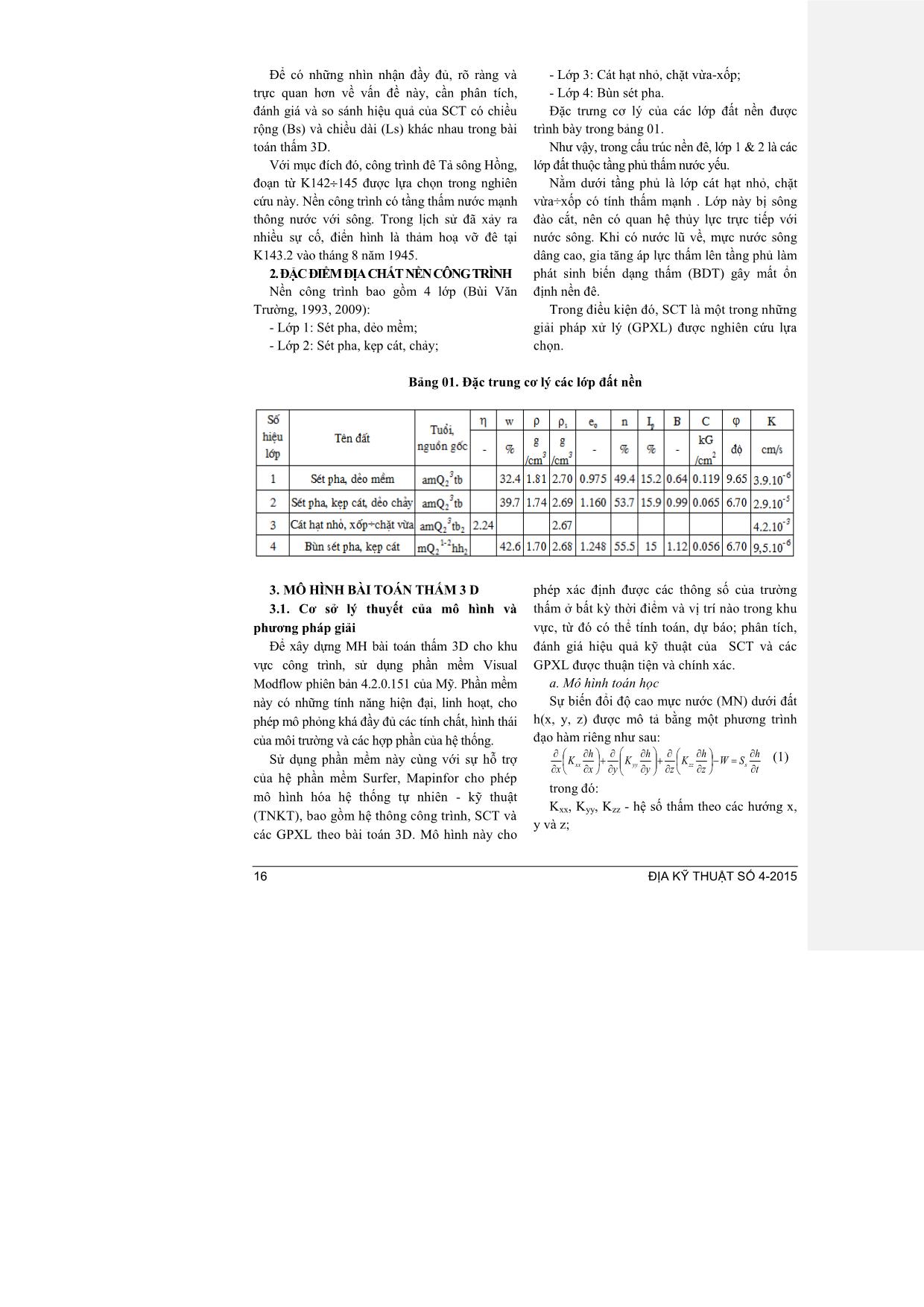Nghiên cứu ảnh hưởng chiều rộng của sân chống thấm bằng mô hình bài toán thấm 3 chiều trang 2