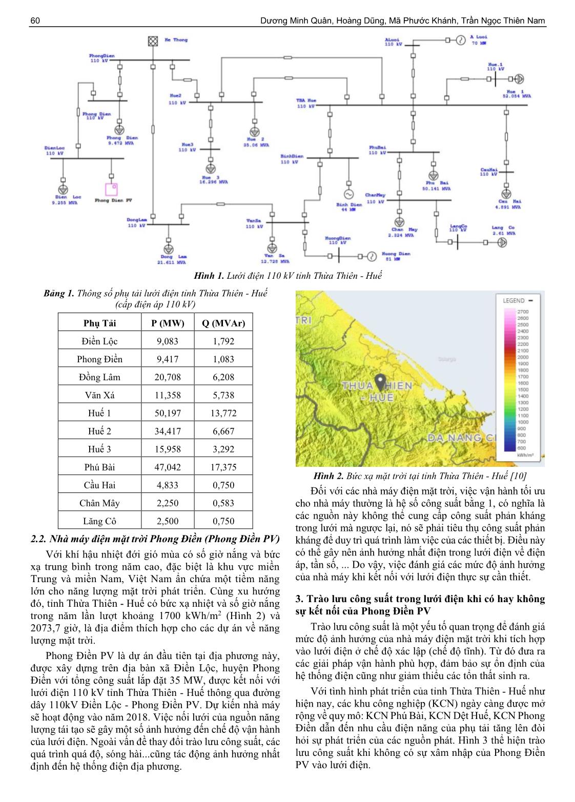 Nghiên cứu ảnh hưởng của nhà máy điện mặt trời phong điền đến lưới điện tỉnh Thừa Thiên - Huế trang 2