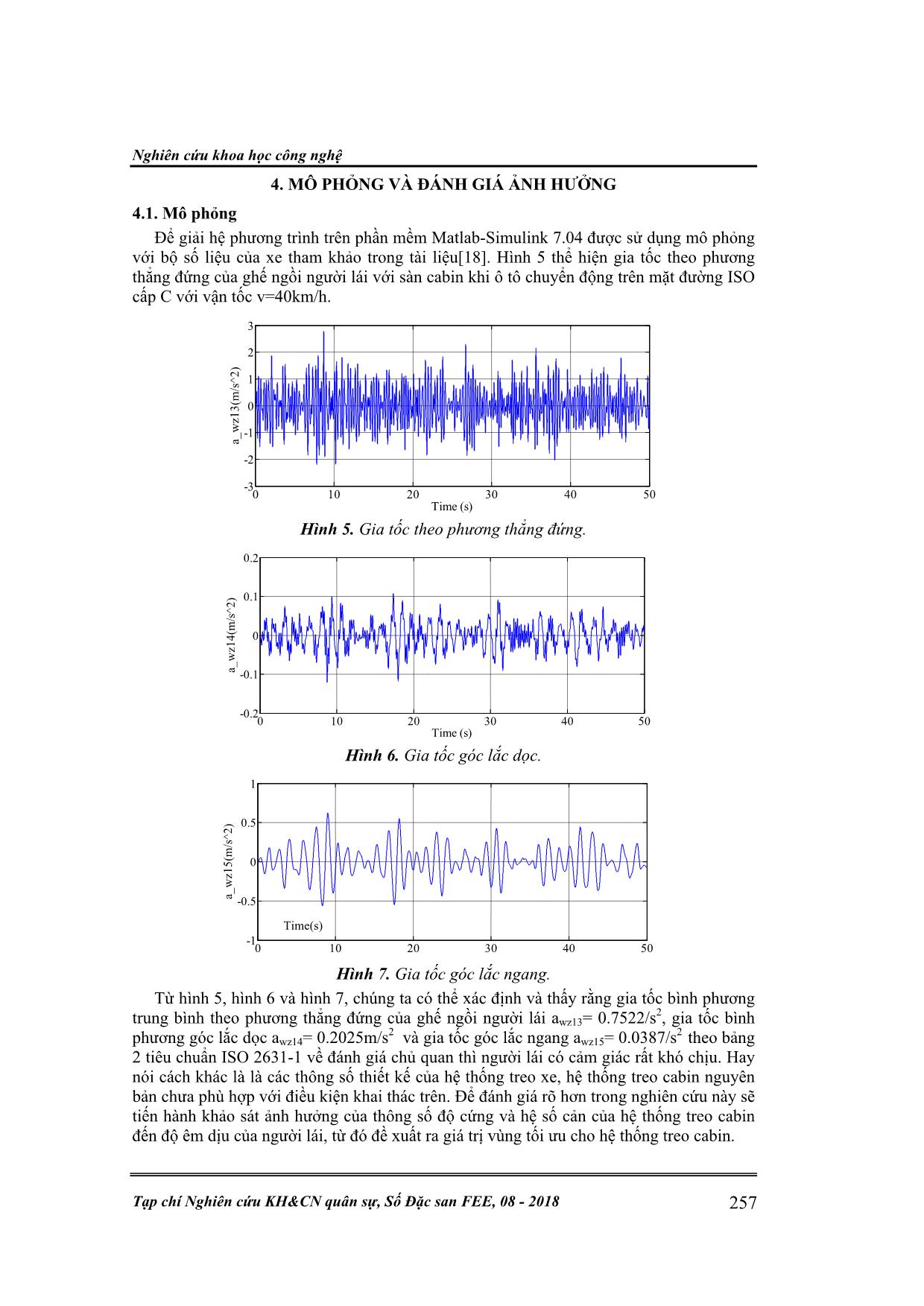 Nghiên cứu ảnh hưởng của thông số hệ thống treo cabin đến độ êm dịu người lái trang 5