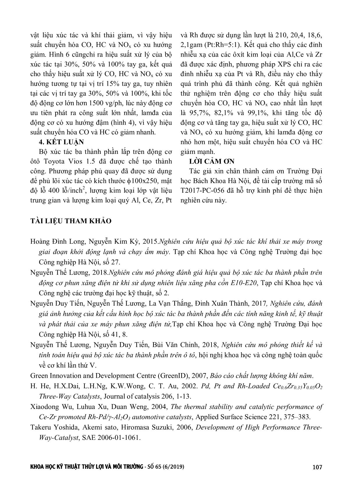 Nghiên cứu chế tạo và đánh giá hiệu quả bộ xúc tác ba thành phần trên động cơ ô tô con trang 5