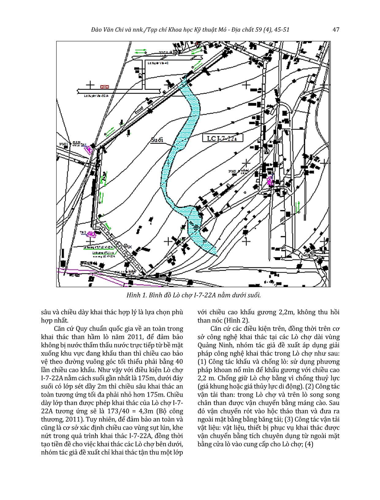 Nghiên cứu công nghệ khai thác hợp lý và đề xuất giải pháp thoát nước cho Lò chợ I-7-22A nằm dưới suối gốc Vạng - Công ty than Nam Mẫu - TKV trang 3