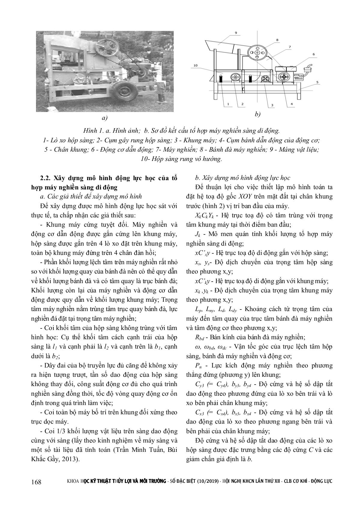 Nghiên cứu động lực học tổ hợp máy nghiền sàng di động trang 2