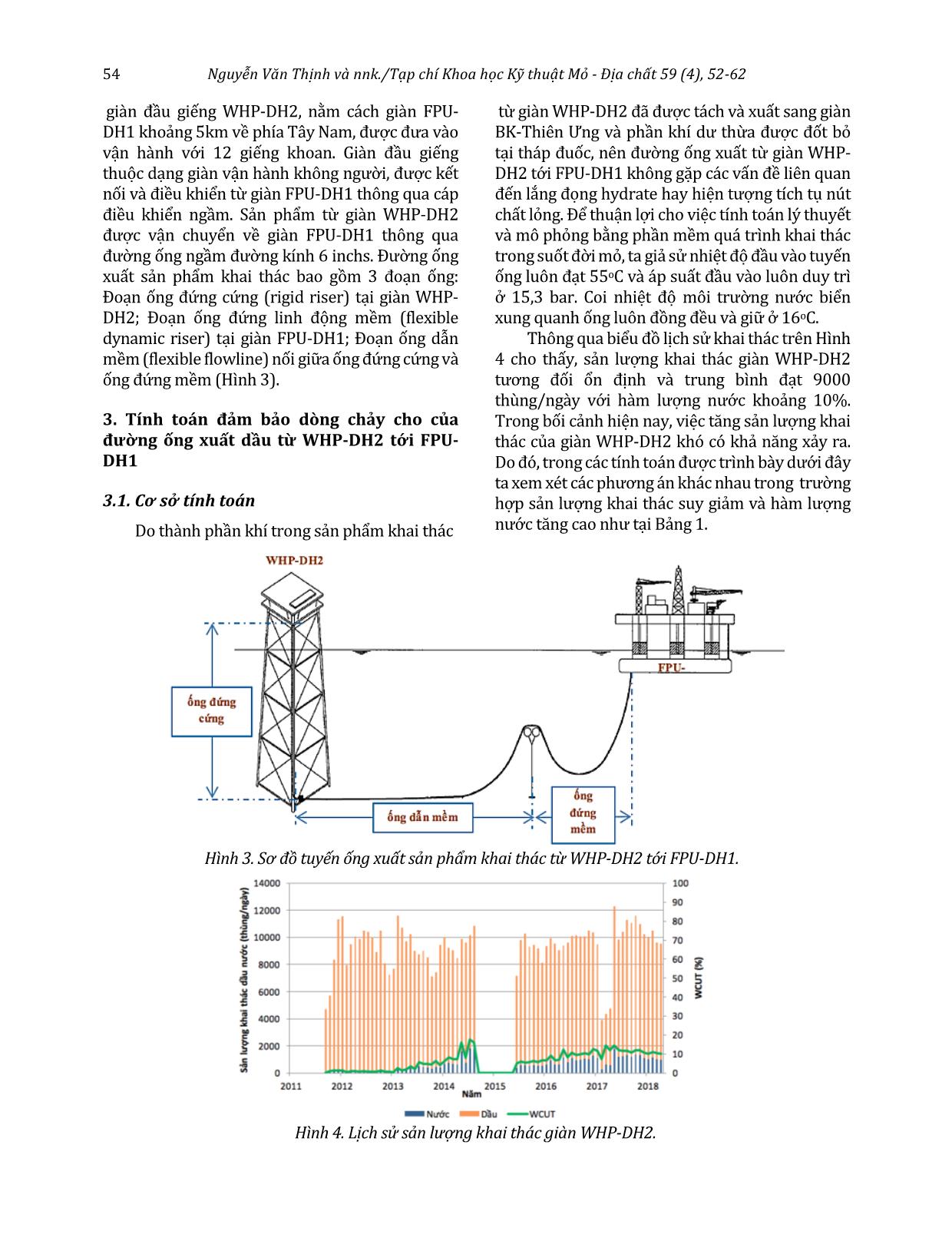 Nghiên cứu giải pháp đảm bảo dòng chảy cho đường ống vận chuyển dầu từ giàn WHP-DH2 tới giàn FPU-DH1 mỏ Đại Hùng trang 3