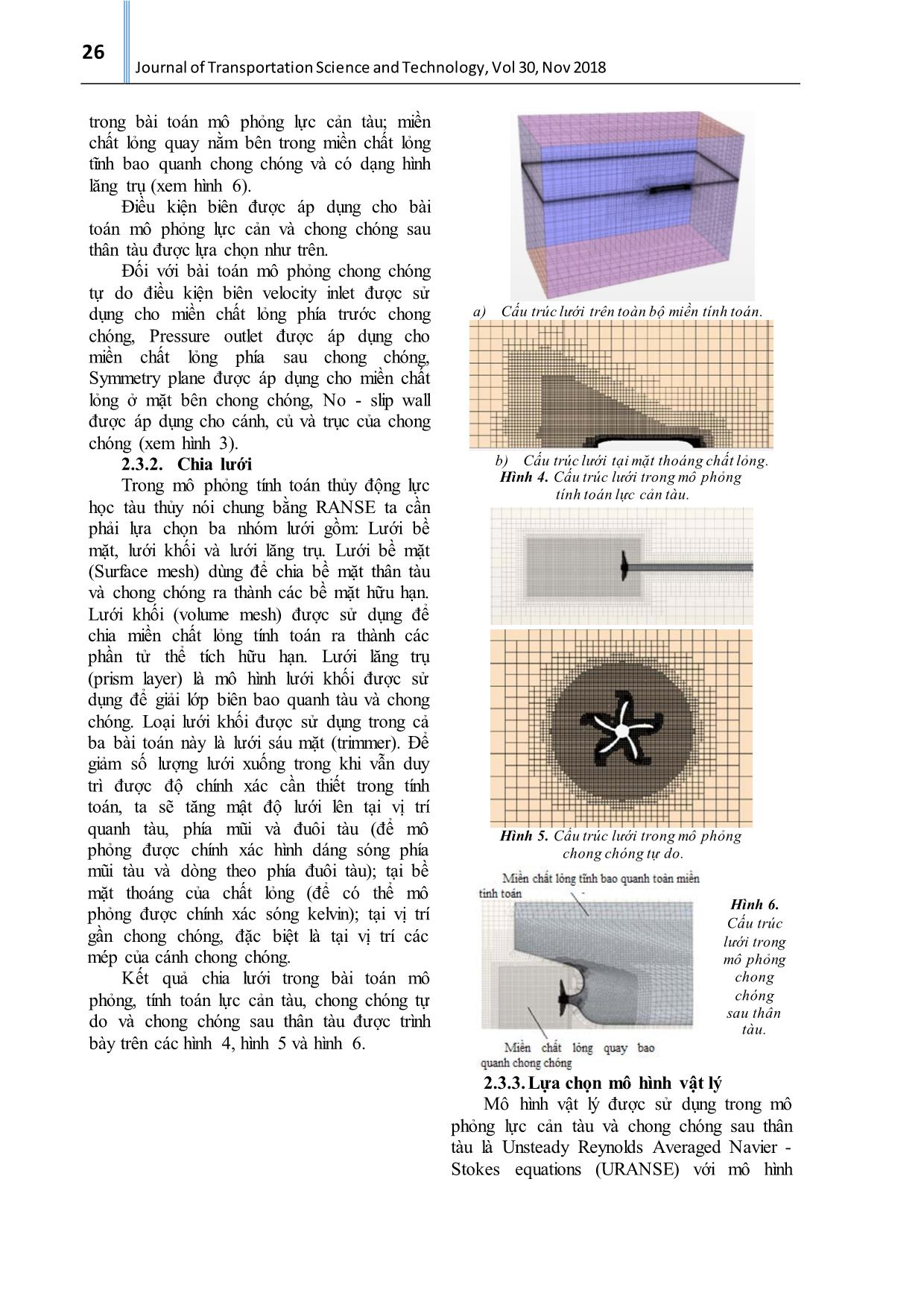 Nghiên cứu mô phỏng, tính toán sự tương tác thủy động giữa chong chóng và thân tàu bằng phương pháp Ranse trang 4