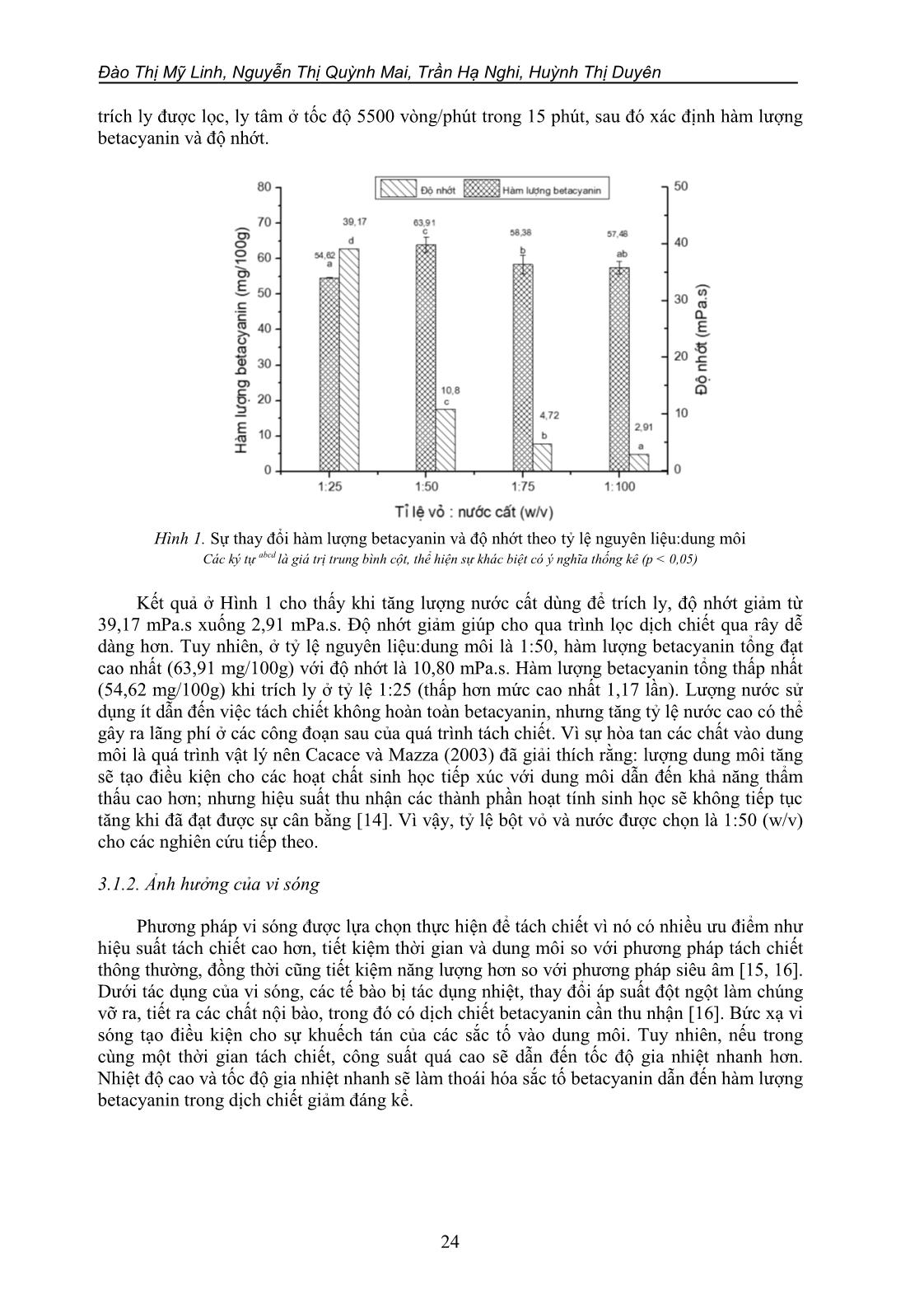 Nghiên cứu quá trình tạo bột màu betacyanin thu nhận từ vỏ quả thanh long (hylocereus undatus) trang 4