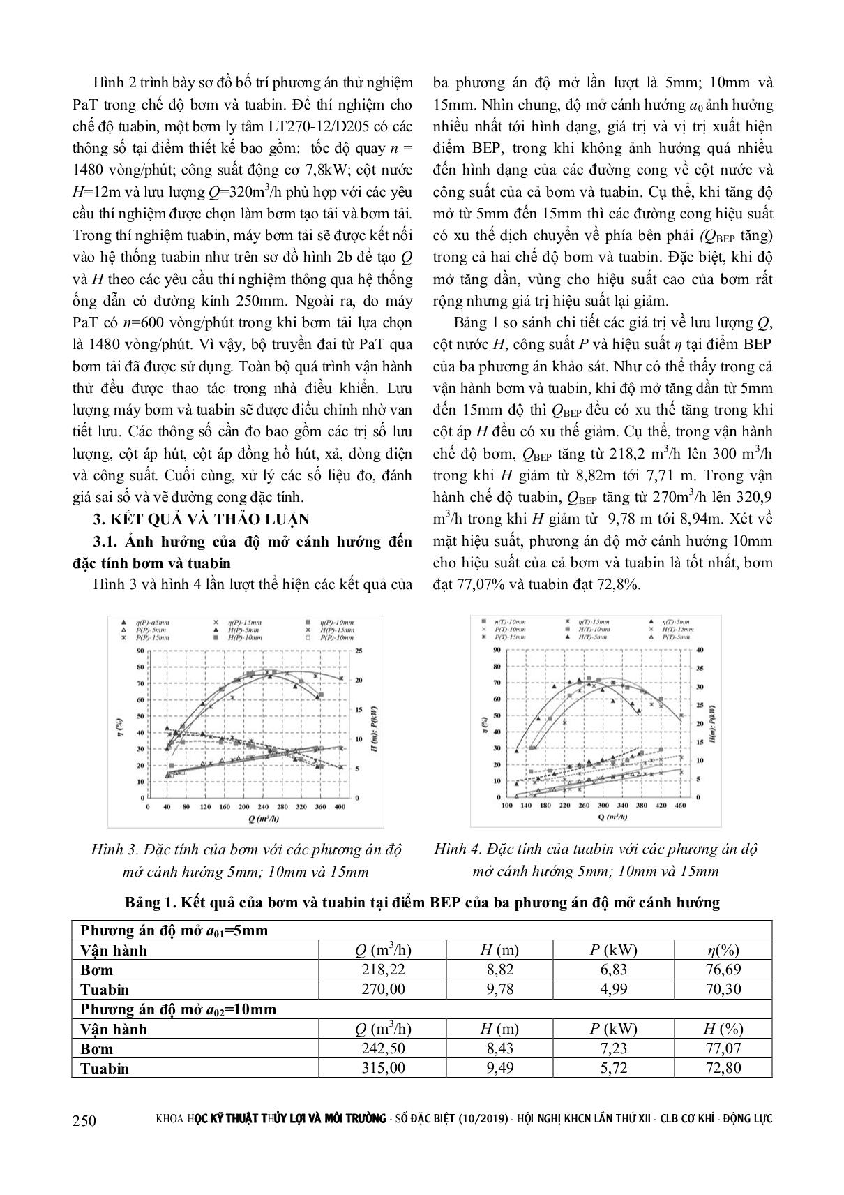 Nghiên cứu thực nghiệm ảnh hưởng của độ mở cánh hướng đến các đặc tính năng lượng của máy thuận nghịch bơm - tuabin trang 3