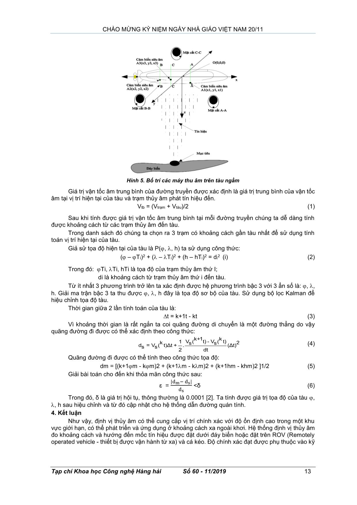 Nghiên cứu ứng dụng dẫn đường theo định vị thủy âm trợ giúp hệ thống dẫn đường quán tính trang 4