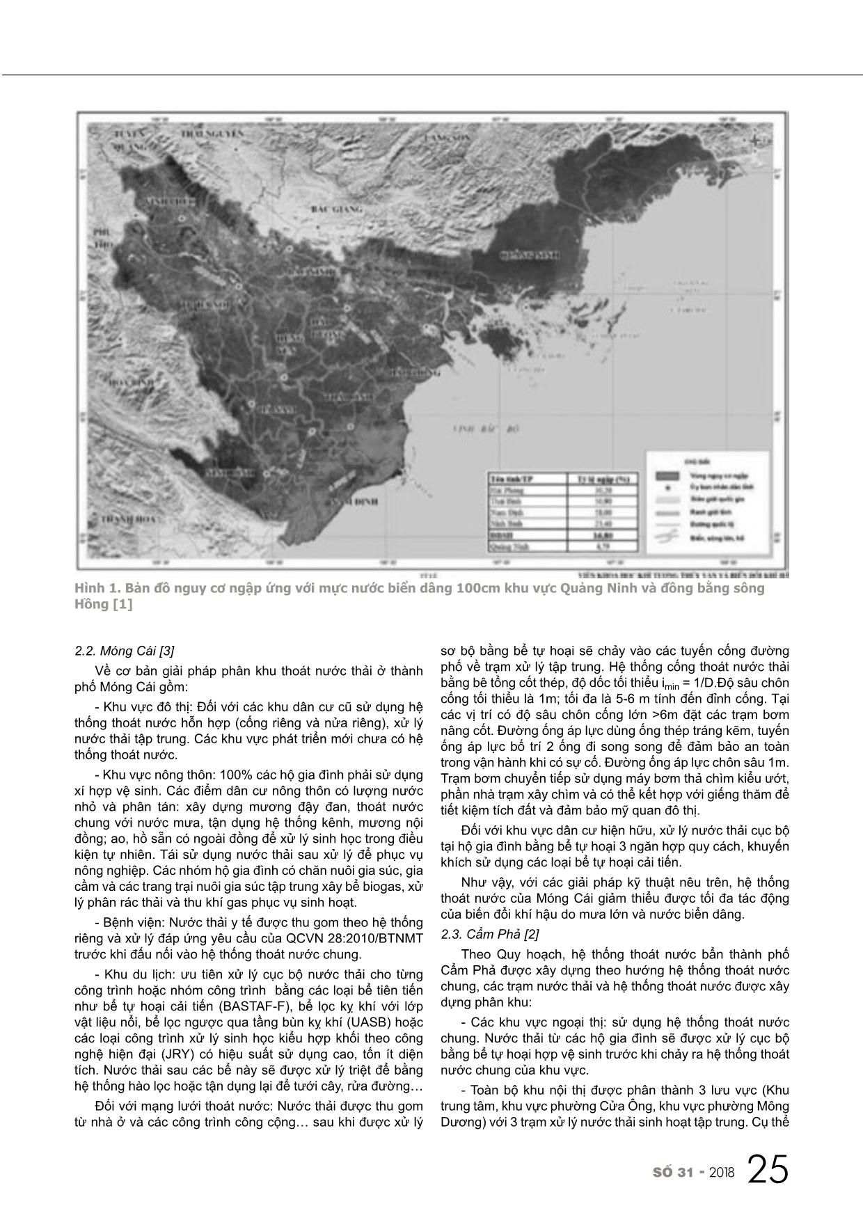 Nhận dạng, đánh giá tác động của biến đổi khí hậu và nước biển dâng đến quy hoạch hệ thống thoát nước bẩn tại các đô thị ven biển tỉnh Quảng Ninh trang 3