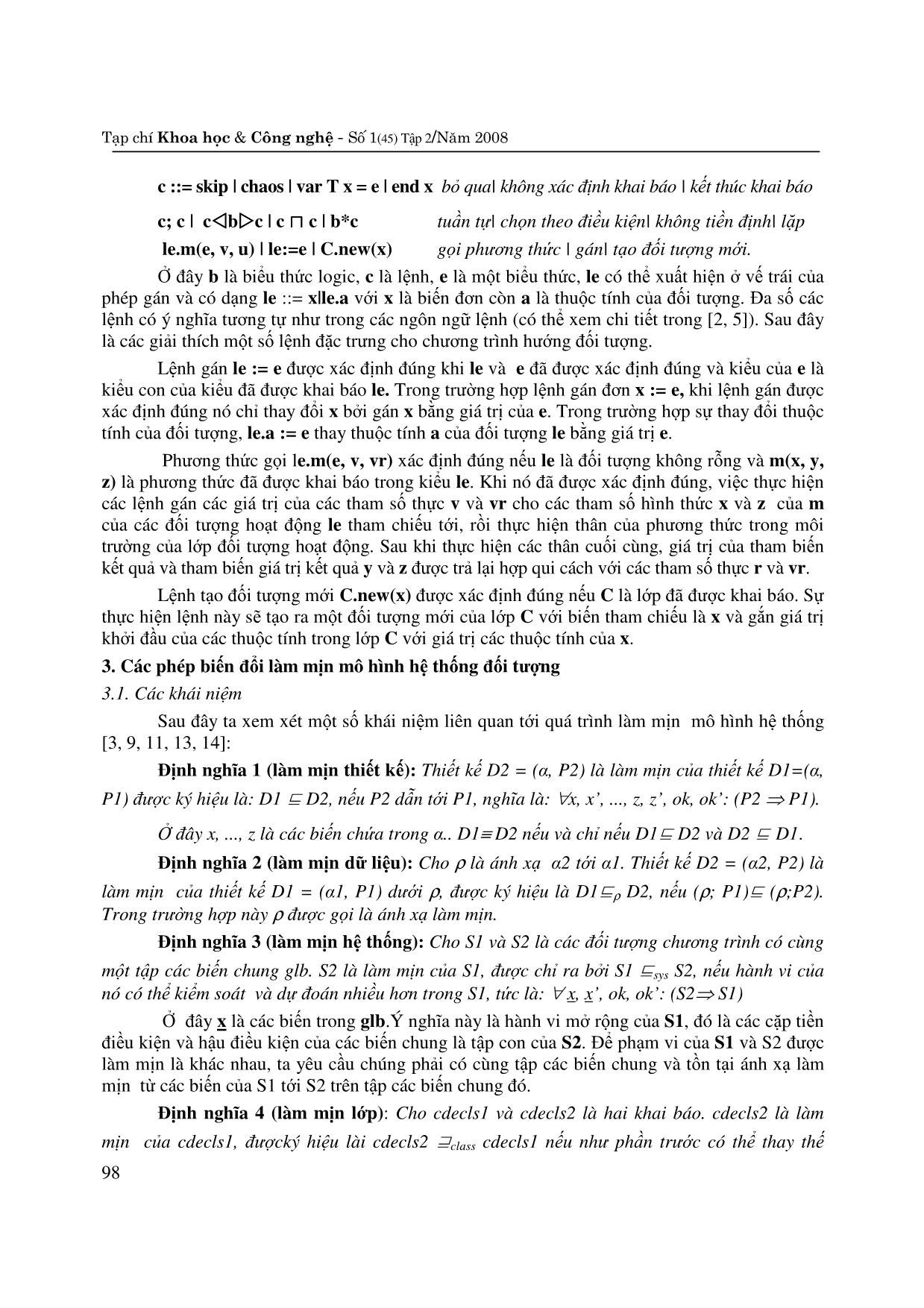 Phương pháp hình thức đặc tả hệ thống hướng đối tượng dựa trên mô hình rCOS trang 4