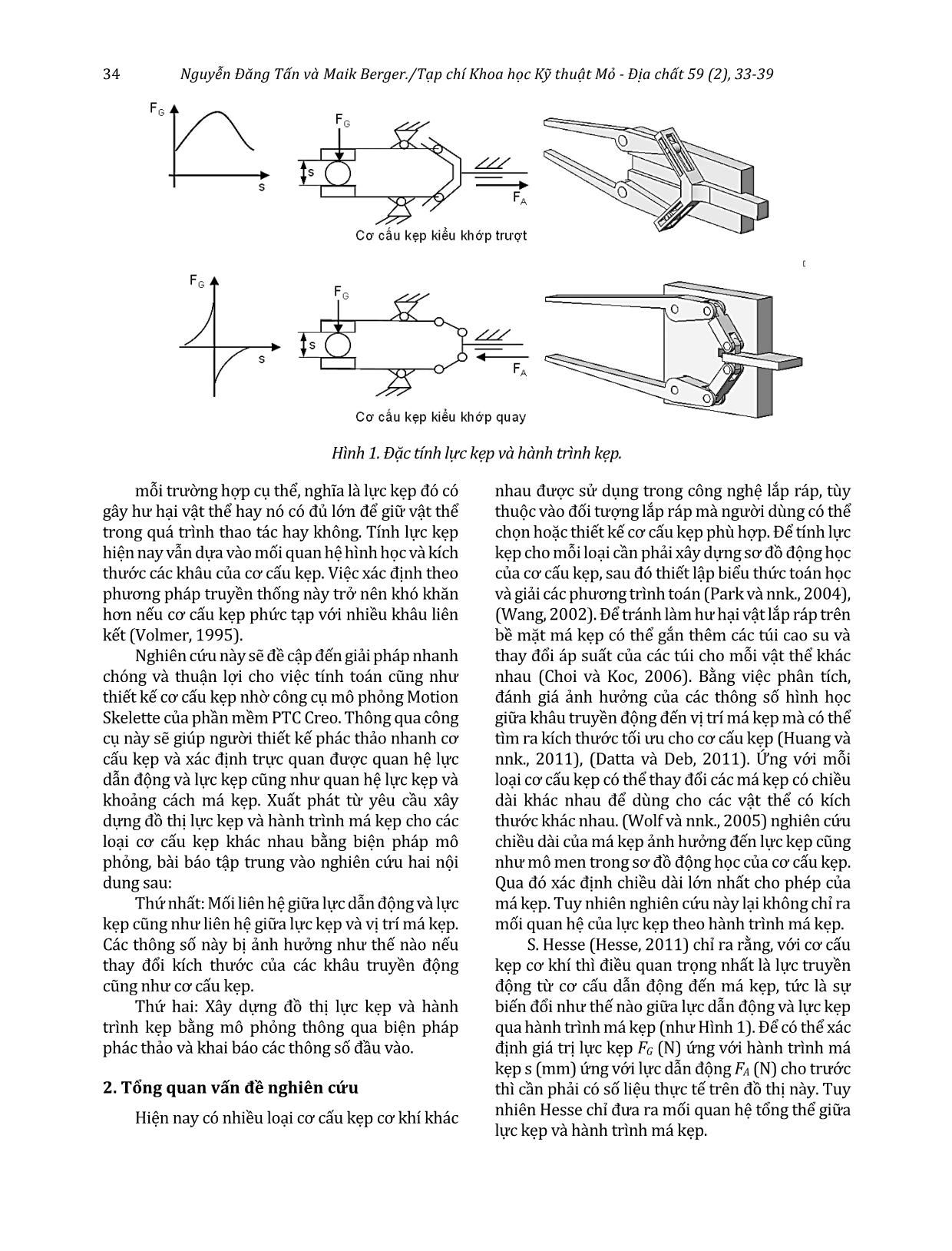 Phương pháp mô phỏng để xây dựng đồ thị lực kẹp của cơ cấu kẹp cơ khí theo khoảng cách má kẹp trang 2