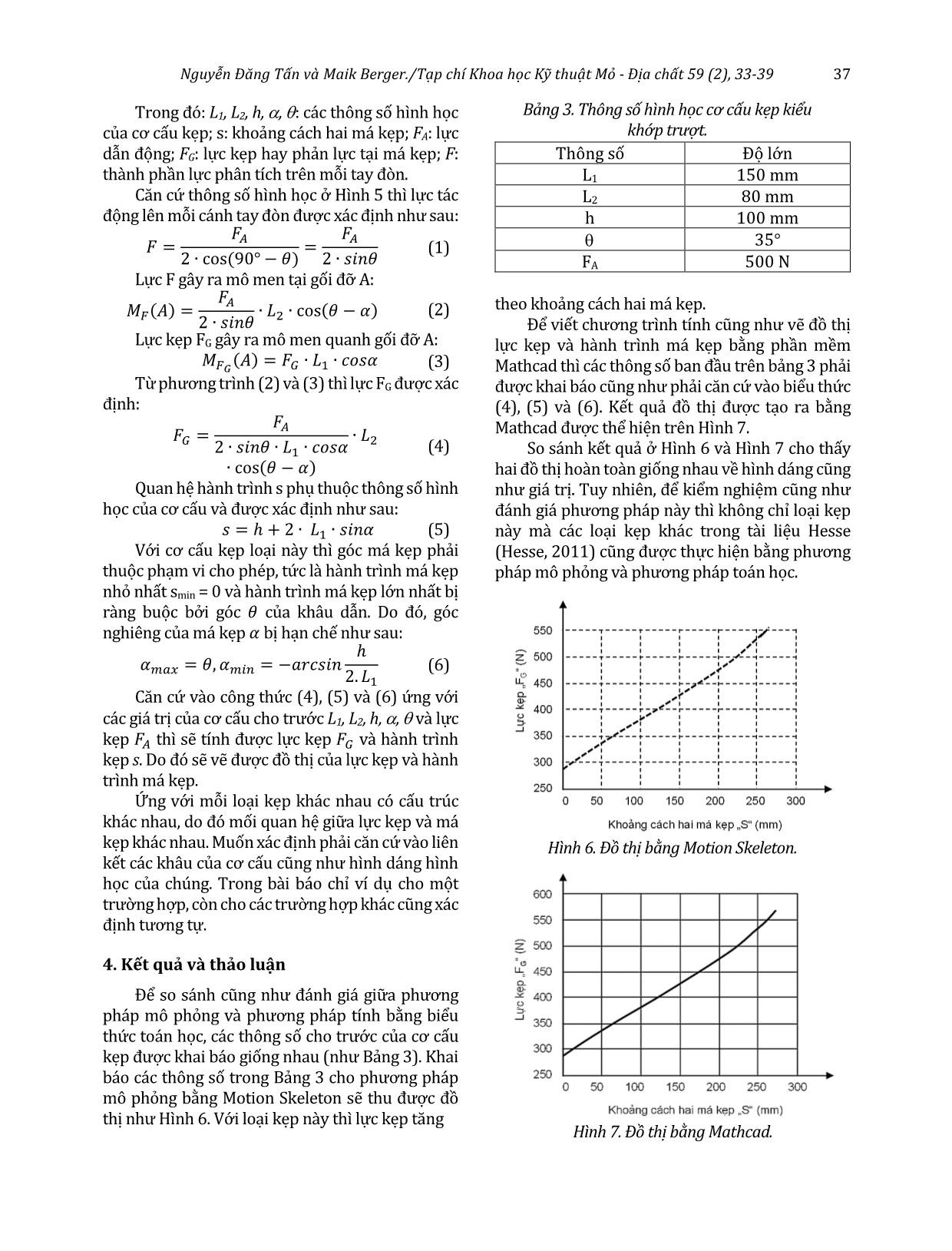Phương pháp mô phỏng để xây dựng đồ thị lực kẹp của cơ cấu kẹp cơ khí theo khoảng cách má kẹp trang 5