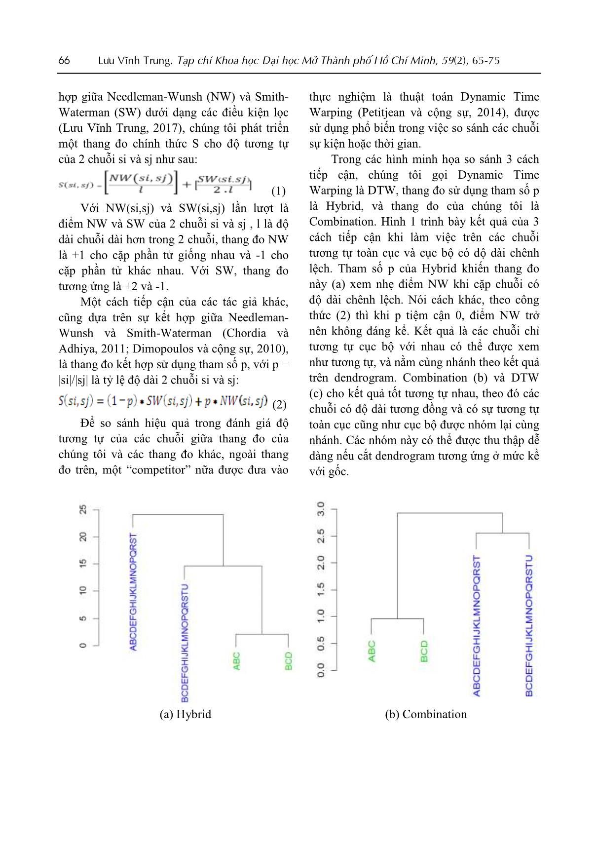 Sử dụng kỹ thuật so sánh chuỗi kết hợp trên các chuỗi có độ dài chênh lệch trang 2