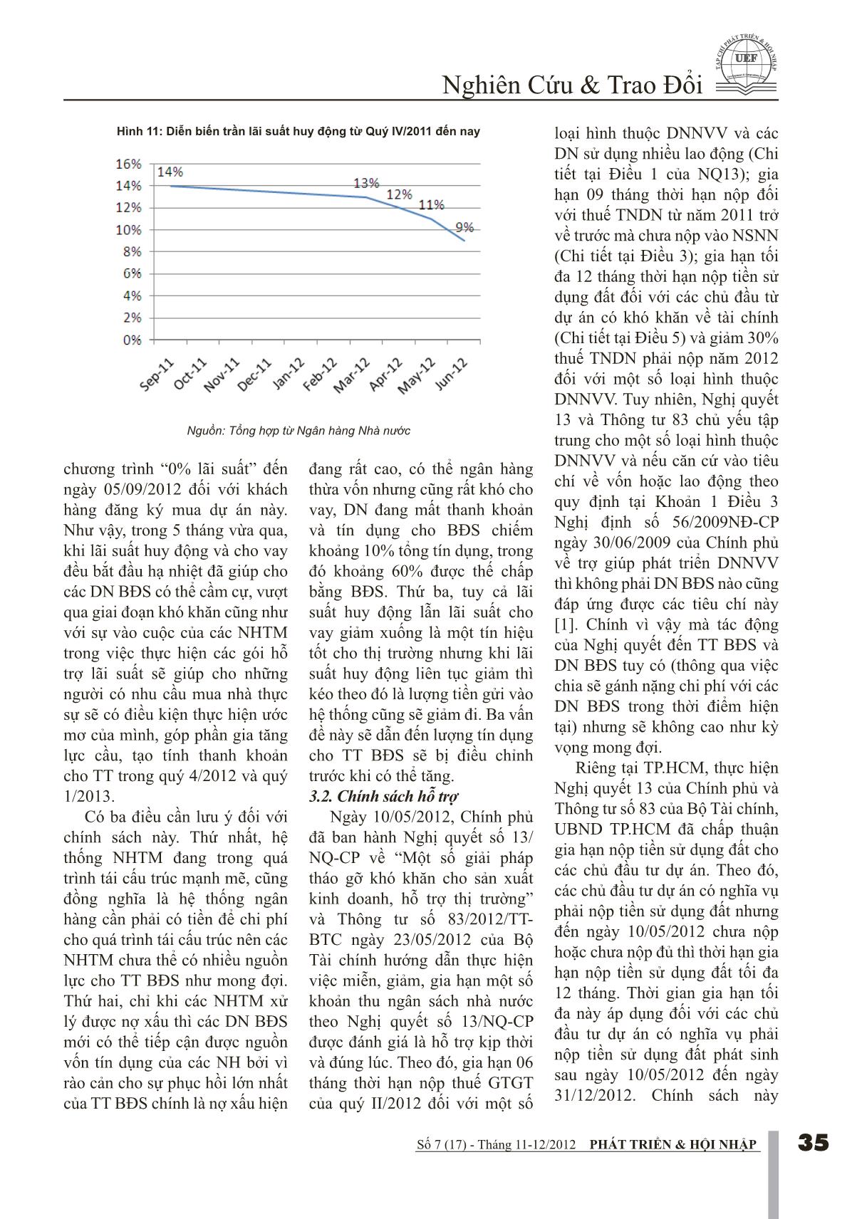 Tác động của chính sách vĩ mô 9 tháng đầu năm lên giá căn hộ Quý IV/2012 trang 5