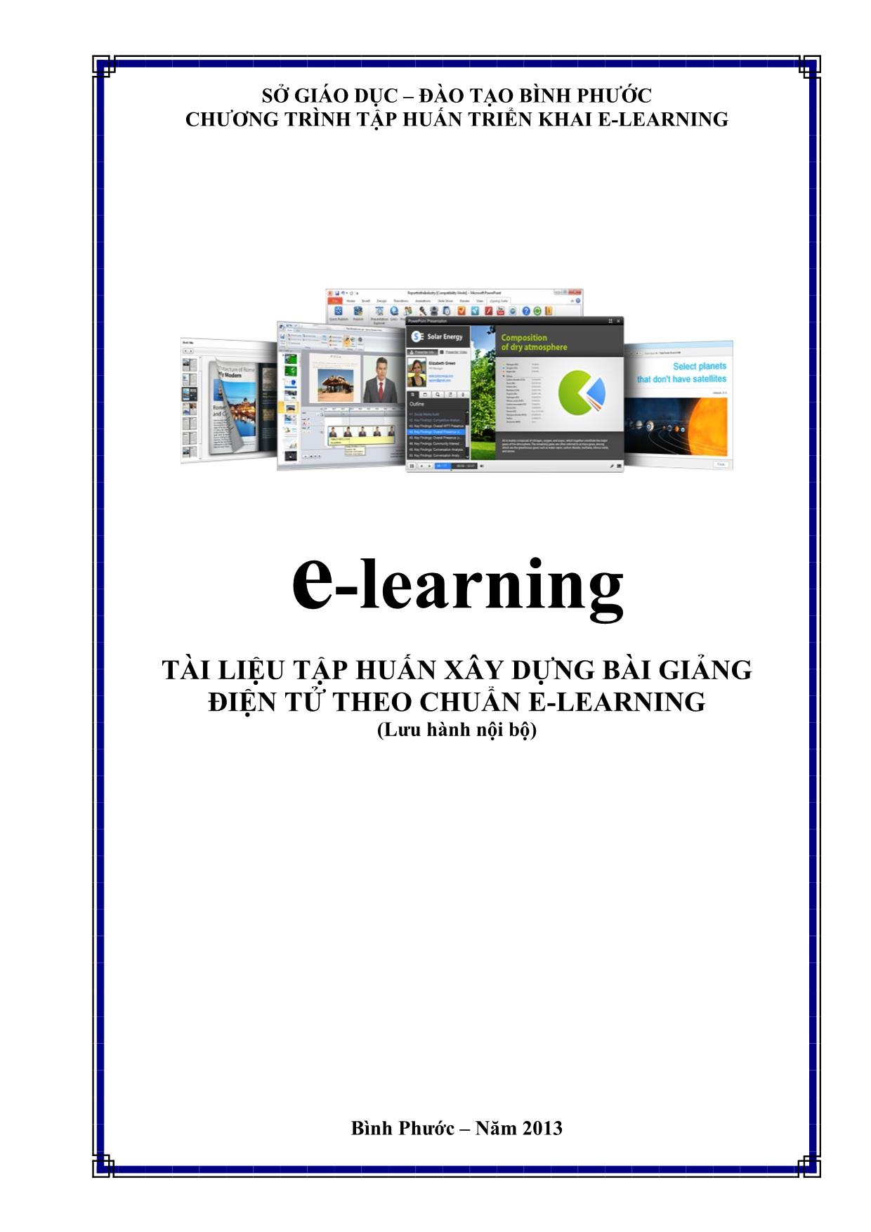 Tài liệu tập huấn xây dựng bài giảng điện tử theo chuẩn E-Learning (Phần 1) trang 1