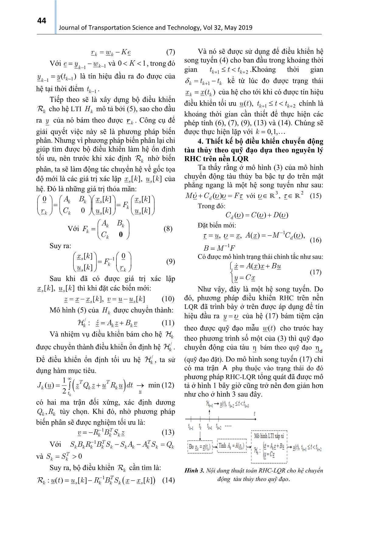 Thiết kế bộ điều khiển chuyển động tàu thủy bám quỹ đạo đặt dựa theo nguyên lý rhc trên nền lqr trang 4