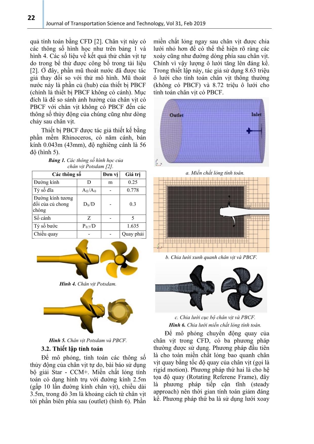 Tính toán đặc trưng thủy động của chân vịt có gắn thiết bị PBCF bằng phương pháp CFD trang 3