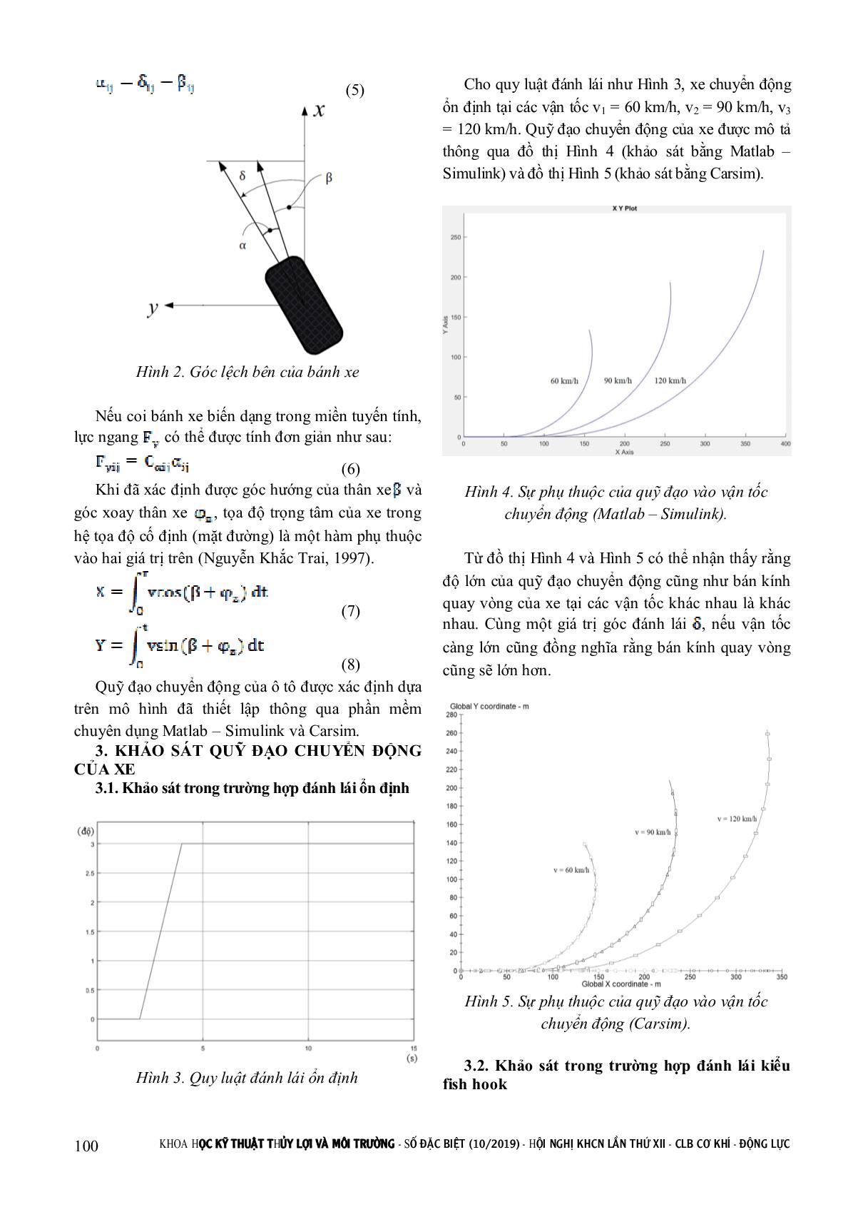 Ứng dụng carsim đánh giá mô hình động lực học quay vòng của ô tô khi xác định quỹ đạo chuyển động trang 2