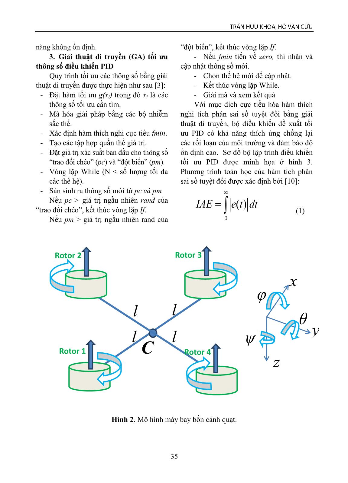 Ứng dụng giải thuật di truyền để tối ưu các thông số tỉ lệ vi - tích phân điều khiển cho Quadrotor trang 3