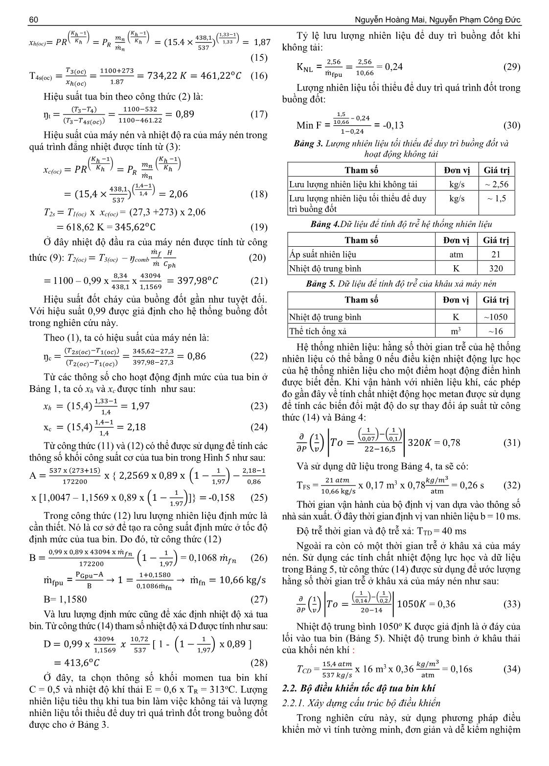 Ứng dụng logic mờ thiết kế bộ điều khiển tuabin khí trang 3