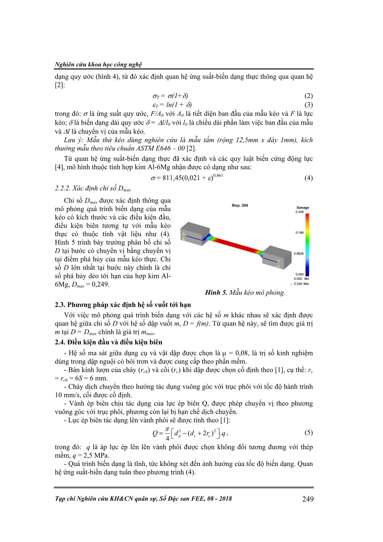 Xác định hệ số vuốt tới hạn khi dập vuốt cốc có vành bằng hợp kim  Al-6Mg trang 3