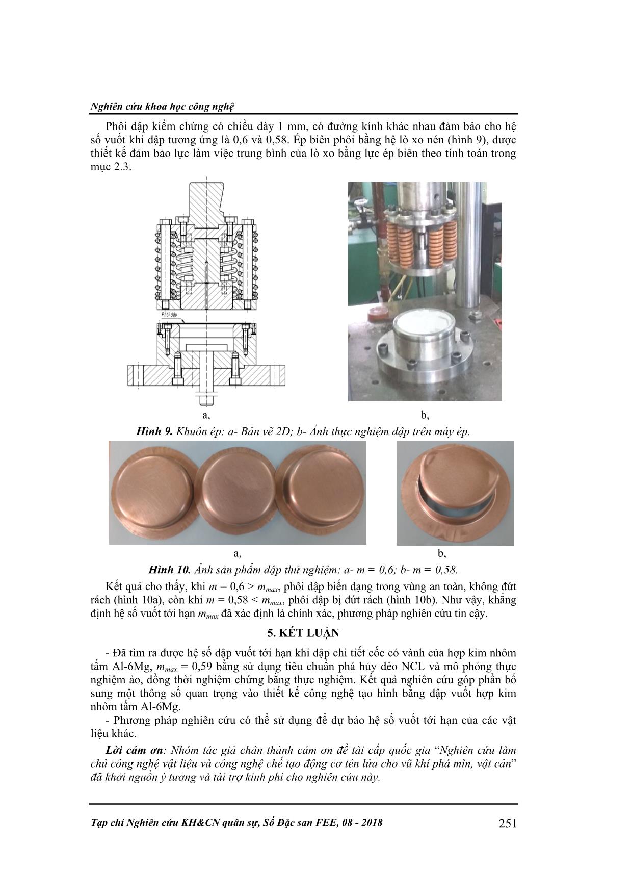 Xác định hệ số vuốt tới hạn khi dập vuốt cốc có vành bằng hợp kim  Al-6Mg trang 5