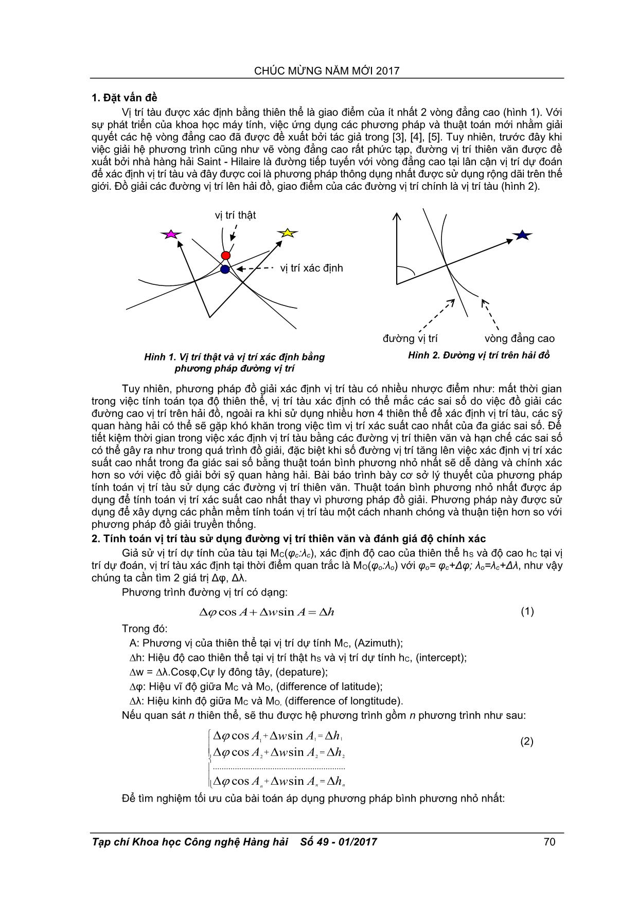 Xác định vị trí tàu sử dụng đường vị trí thiên văn trang 2