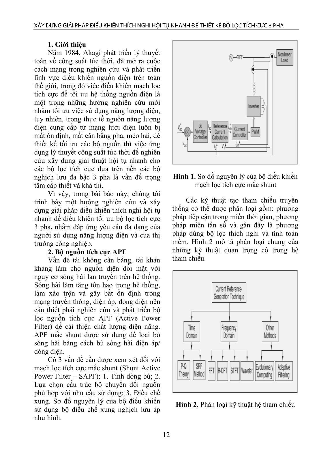 Xây dựng giải pháp điều khiển thích nghi hội tụ nhanh để thiết kế bộ lọc tích cực 3 pha trang 2