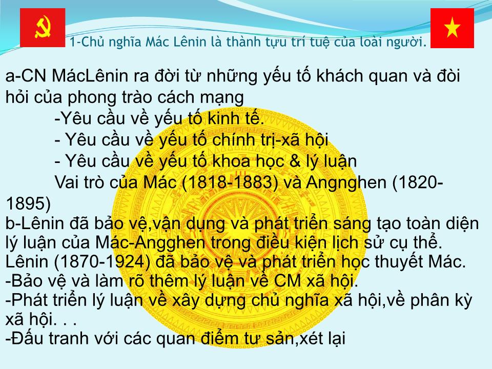 Bài giảng Chủ nghĩa Mác Lênin và tư tưởng Hồ Chí Minh Là nền tảng tư tưởng và kim chỉ nam cho hành động trang 1