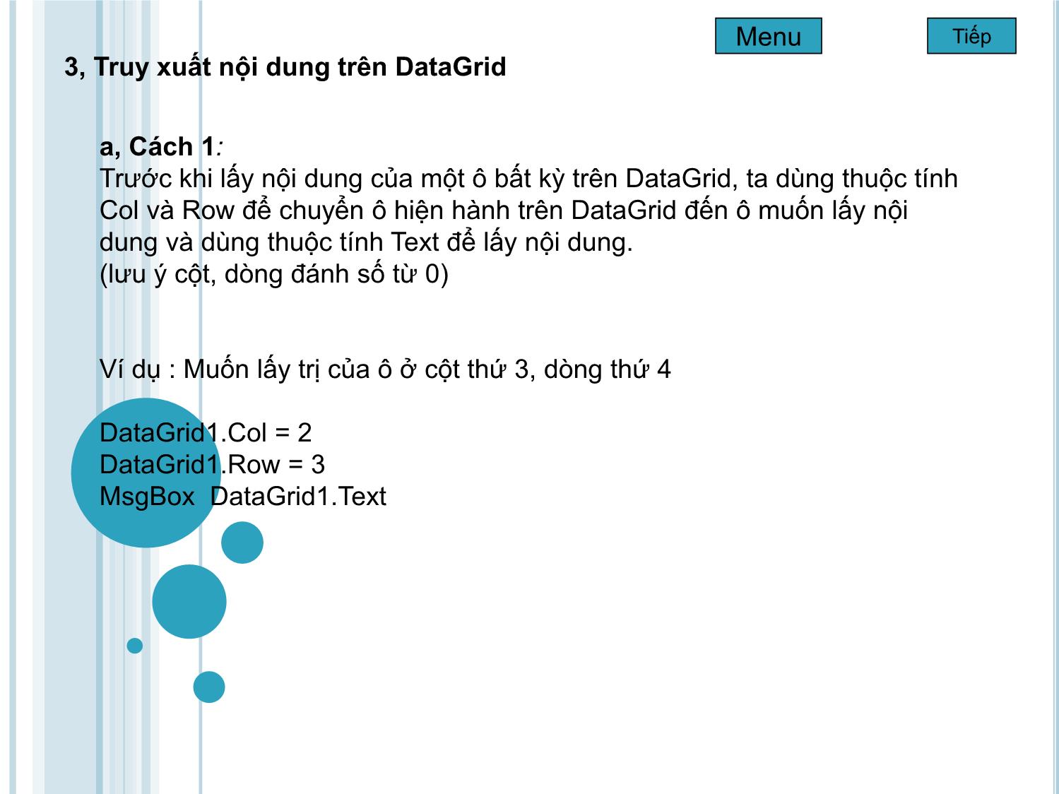 Bài giảng Microsoft Visual Basic - Bài 3: Sử dụng DataCombo, DataList và DataGrid trang 5
