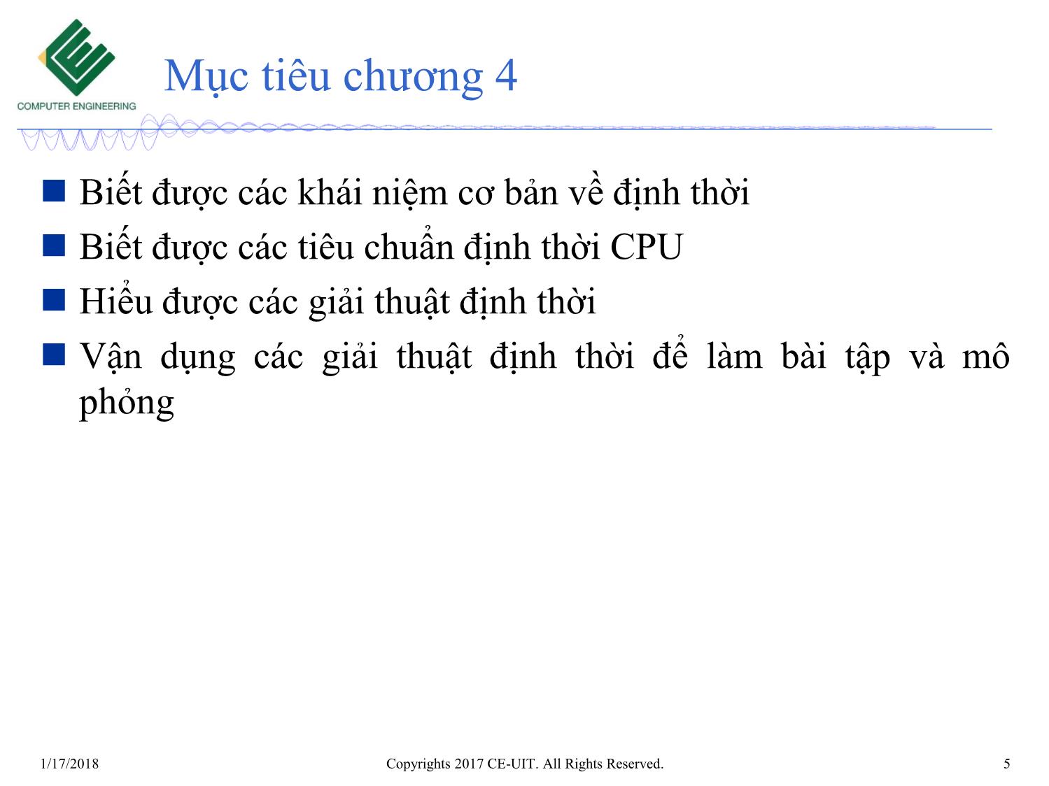 Bài giảng môn học Hệ điều hành - Chương 4, Phần 1: Định thời CPU trang 5