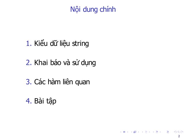 Bài giảng Tin học đại cương - Bài 10: String - Nguyễn Thị Phương Thảo trang 2