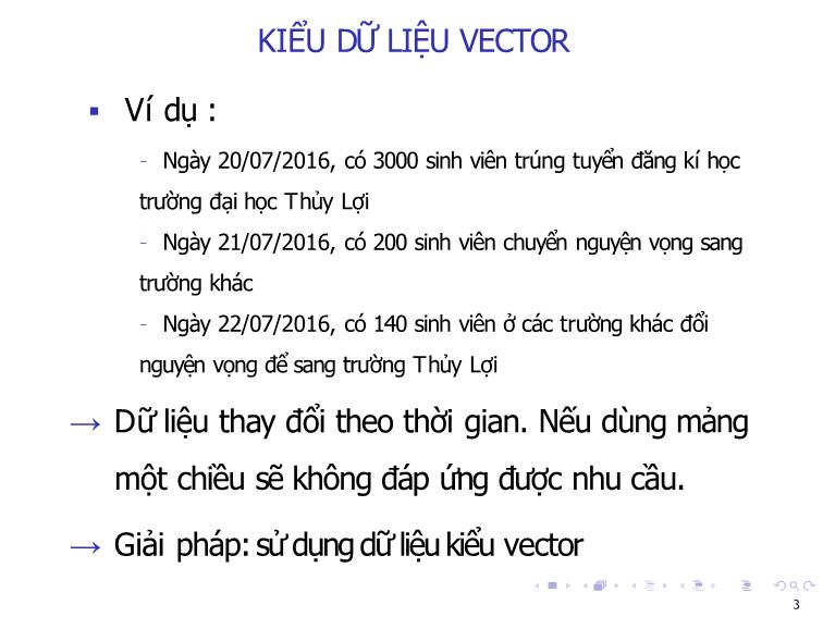 Bài giảng Tin học đại cương - Bài 8: Vector - Nguyễn Thị Phương Thảo trang 3