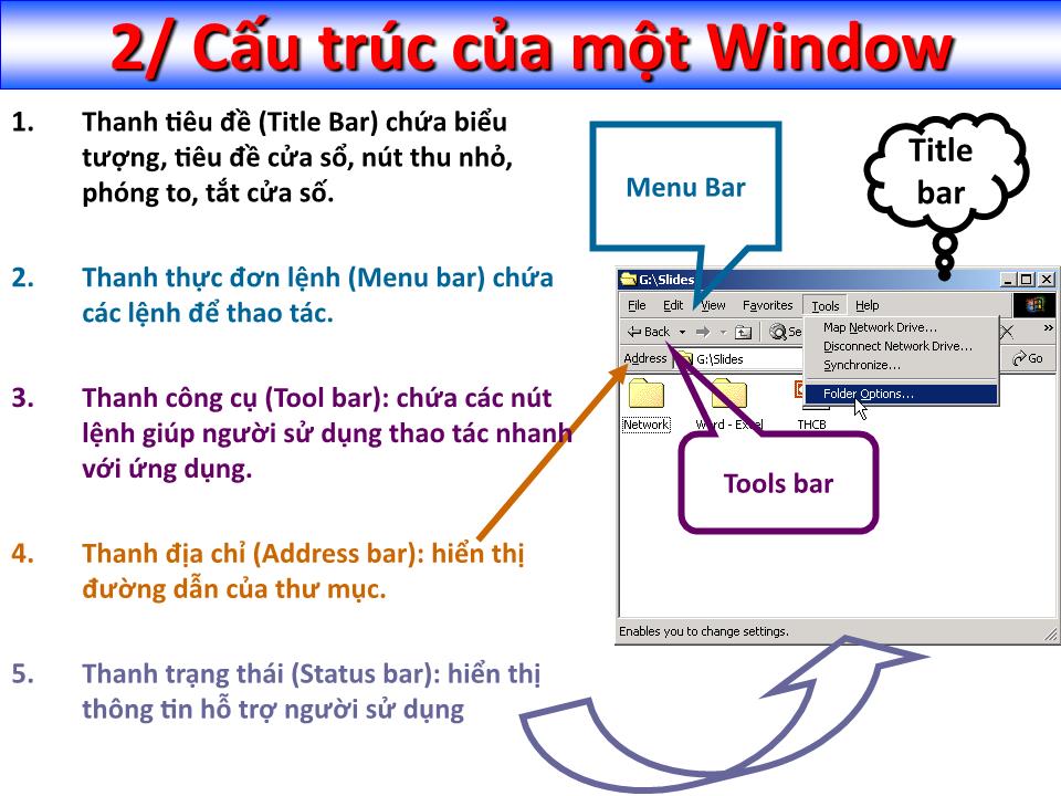 Bài giảng Tin học đại cương - Chương 2: Sử dụng hệ điều hành Windows XP - Nguyễn Quang Tuyến trang 2