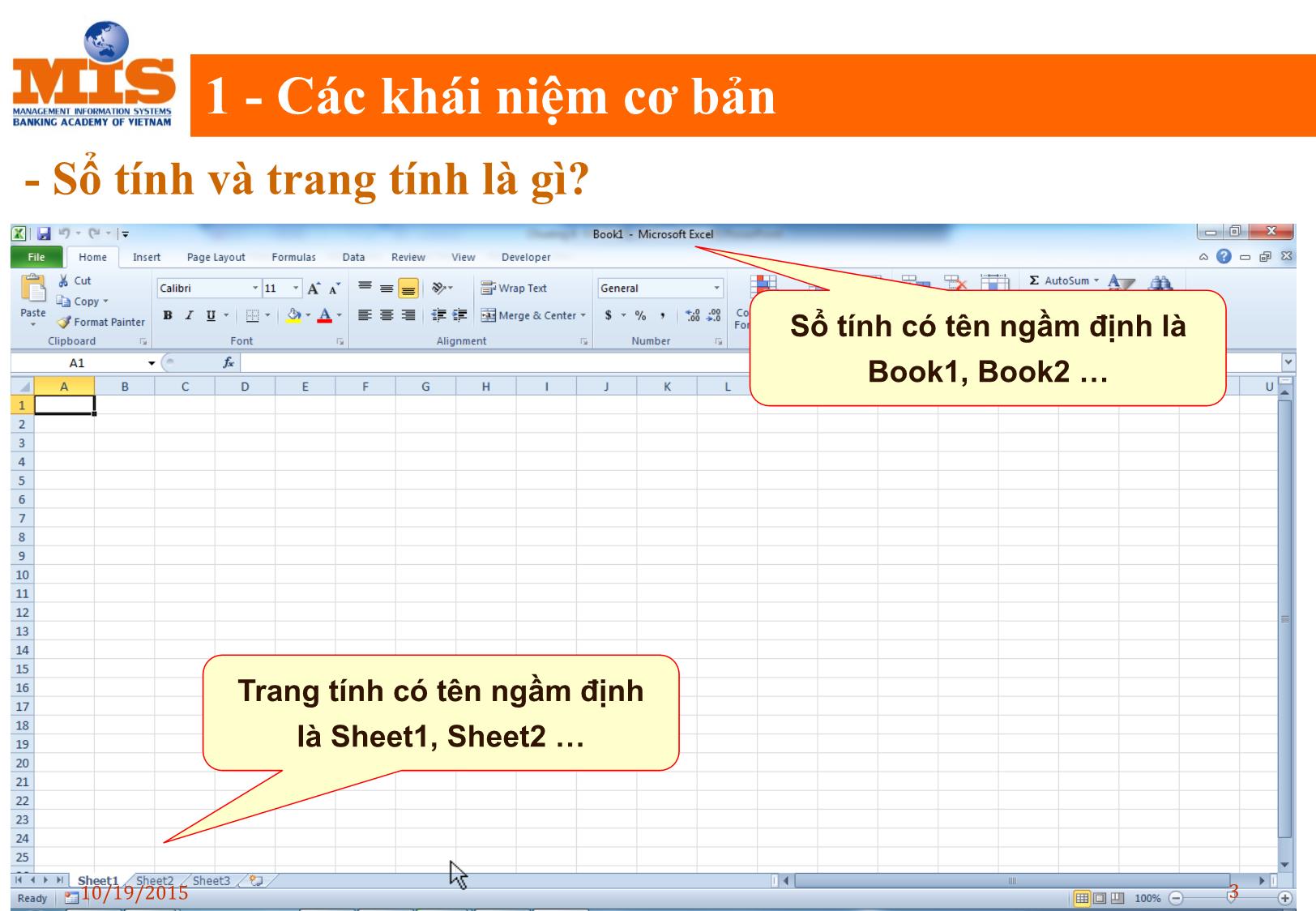 Bài giảng Tin học đại cương - Chương 4: Phần mềm bảng tính điện tử MS Excel 2010 trang 3