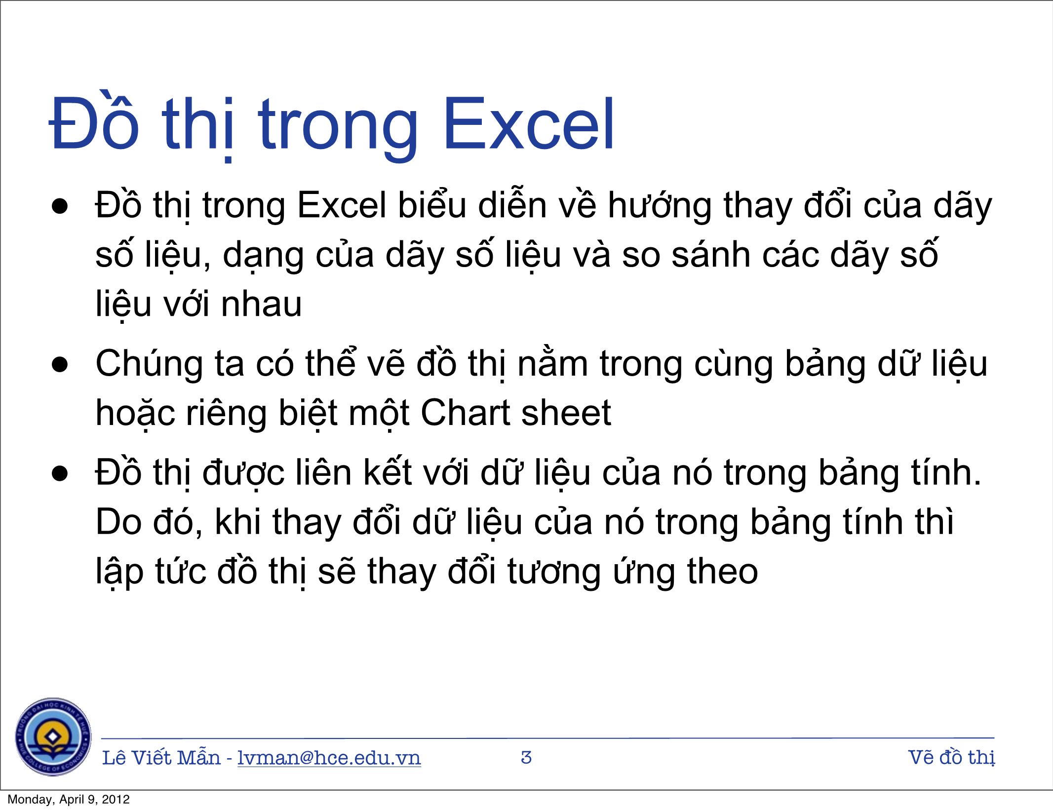 Bài giảng Tin học ứng dụng - Chương 10: Vẽ đồ thị - Lê Viết Mẫn trang 3