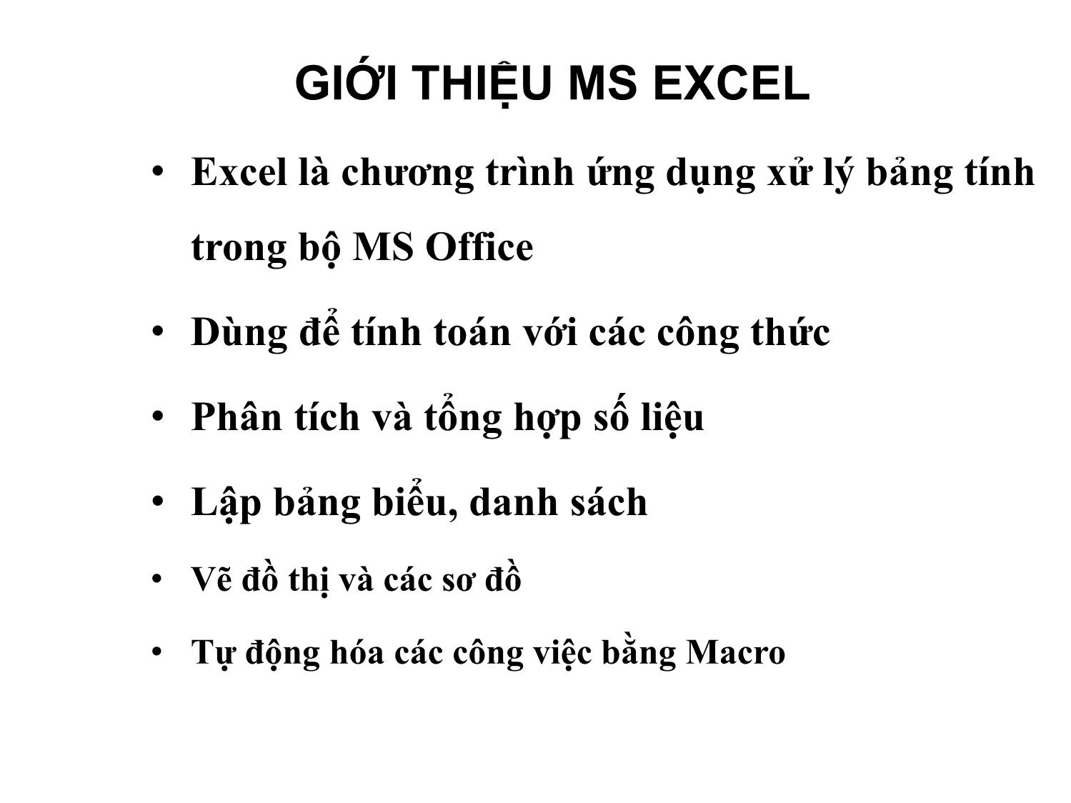 Bài giảng Tin học văn phòng - Bài 8: Thao tác với bảng tính trên Excel - Nguyễn Thị Phương Thảo trang 3