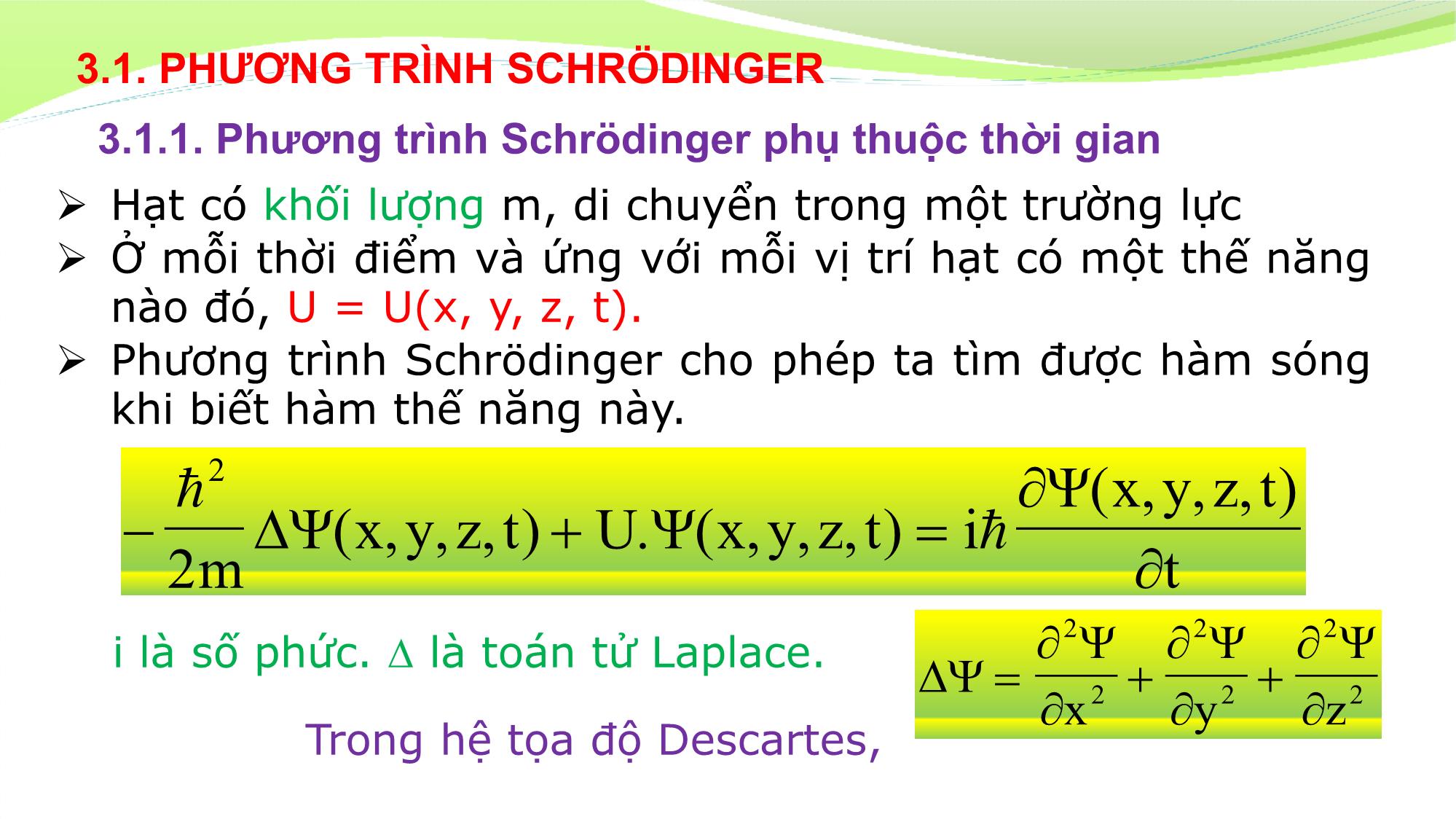 Bài giảng Vật lý đại cương - Chương 3: Phương trình Schrudinger - Lê Công Hảo trang 3