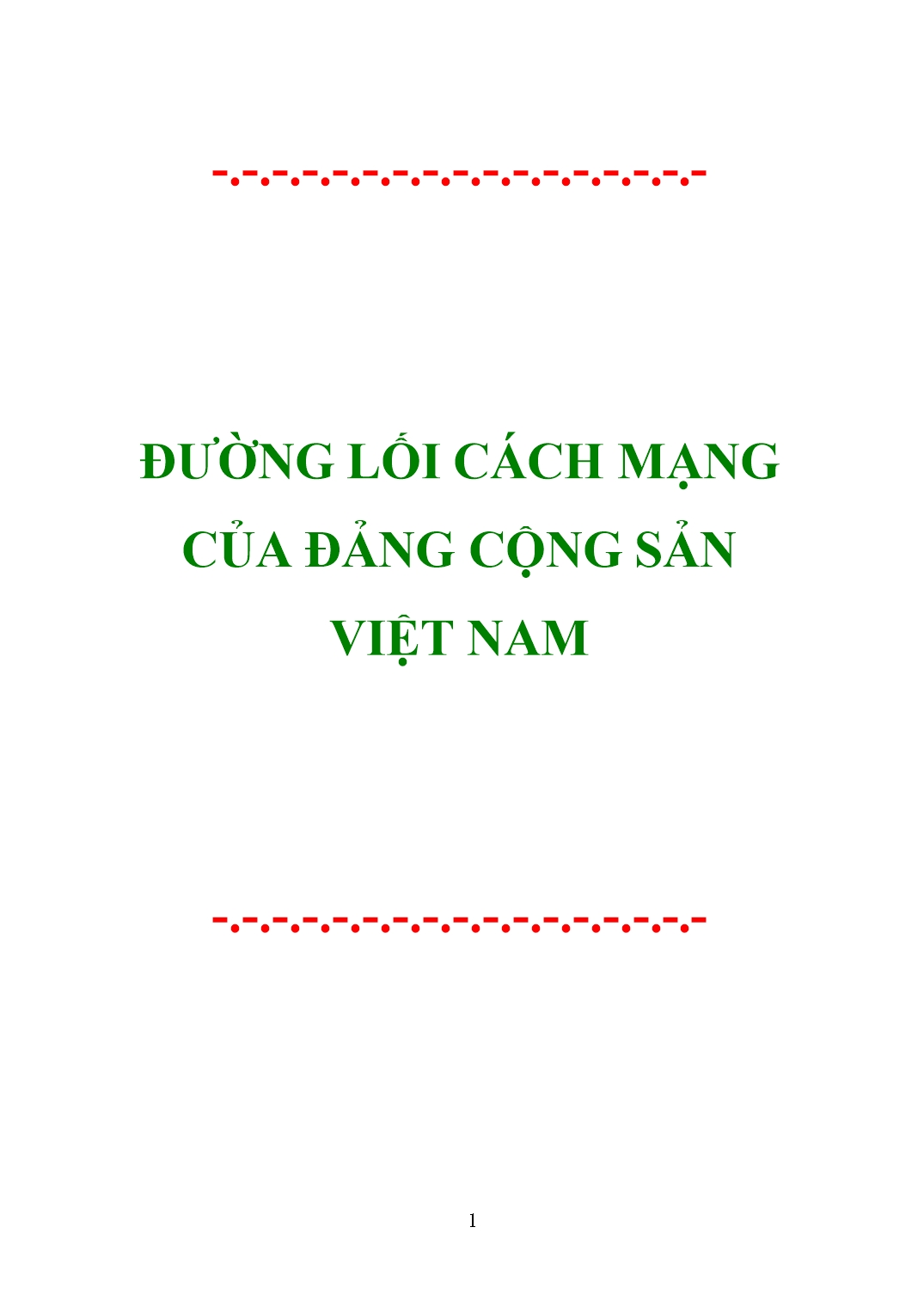 Giáo trình Đường lối cách mạng của Đảng cộng sản Việt Nam trang 1