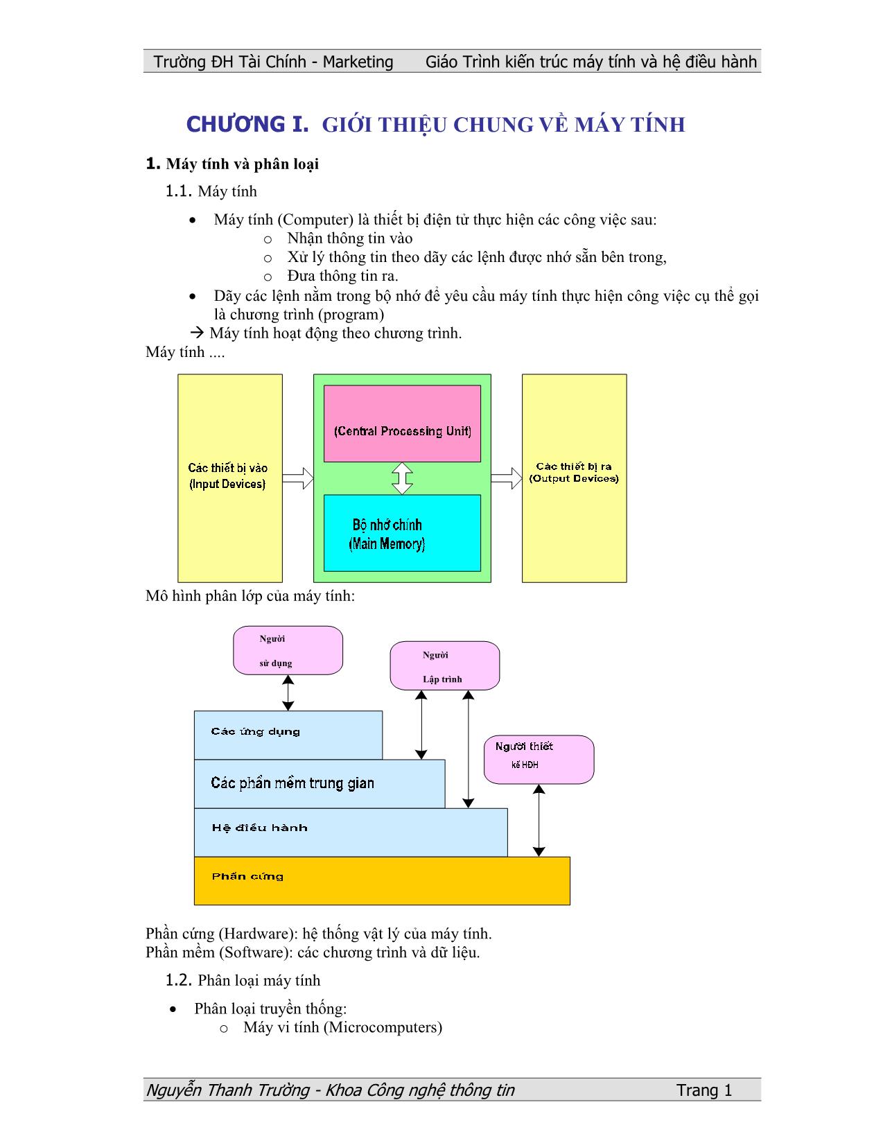 Giáo trình Kiến trúc máy tính và hệ điều hành (Phần 1) trang 2