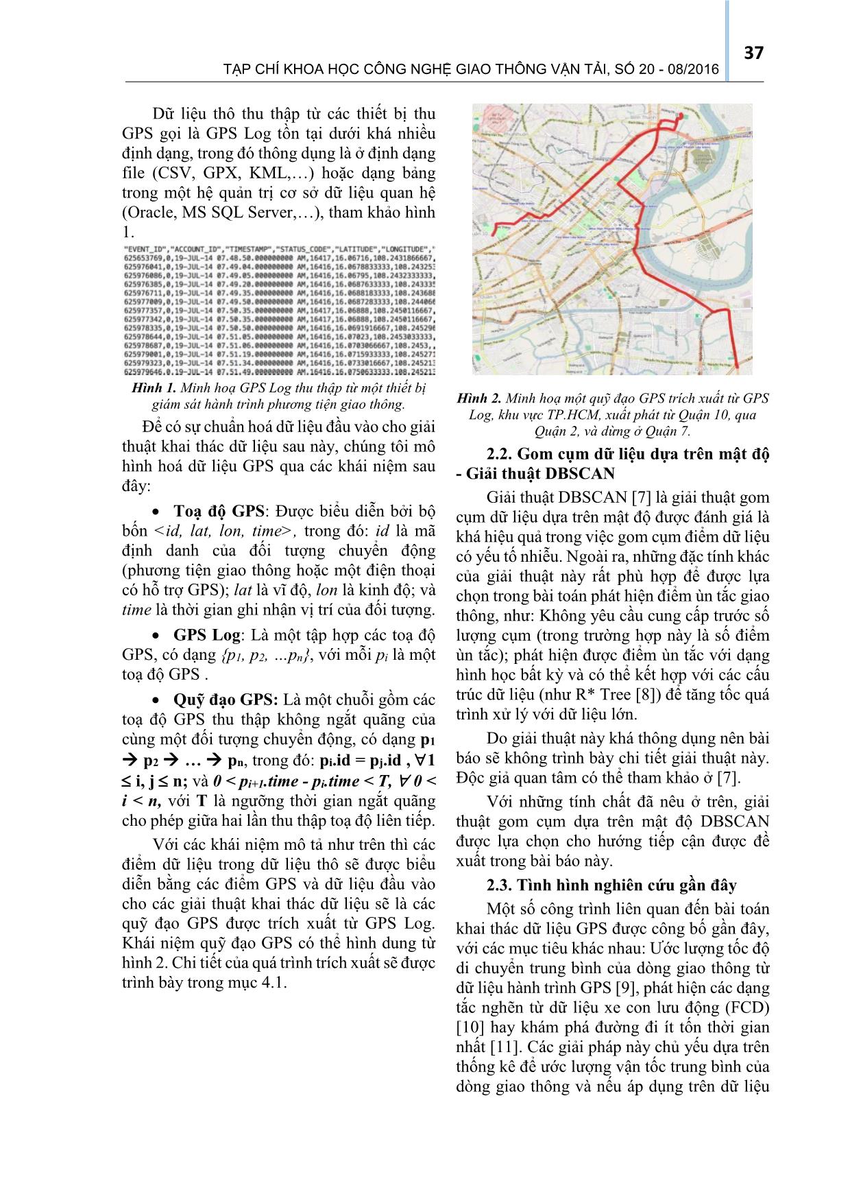 Khai thác thông tin tình trạng ùn tắc giao thông từ dữ liệu GPS - Trường hợp thành phố Hồ Chí Minh trang 2