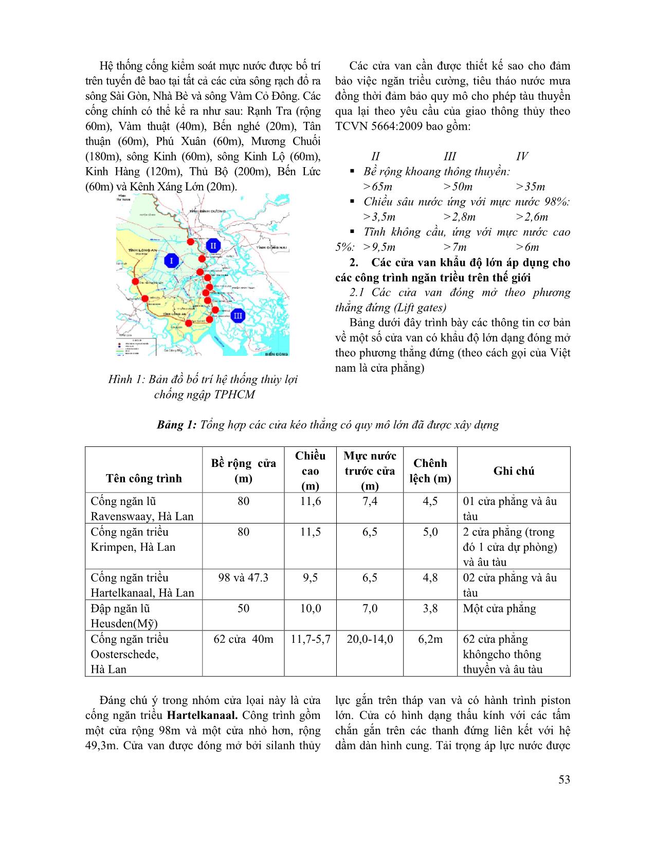 Nghiên cứu lựa chọn cửa van thích hợp cho dự án chống ngập úng khu vực thành phố Hồ Chí Minh trang 2