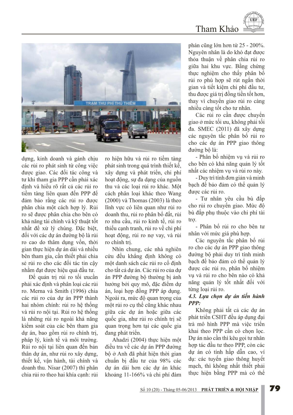 PPP – Lời giải cho bài toán vốn để phát triển cơ sở hạ tầng giao thông đô thị tại thành phố Hồ Chí Minh trang 4