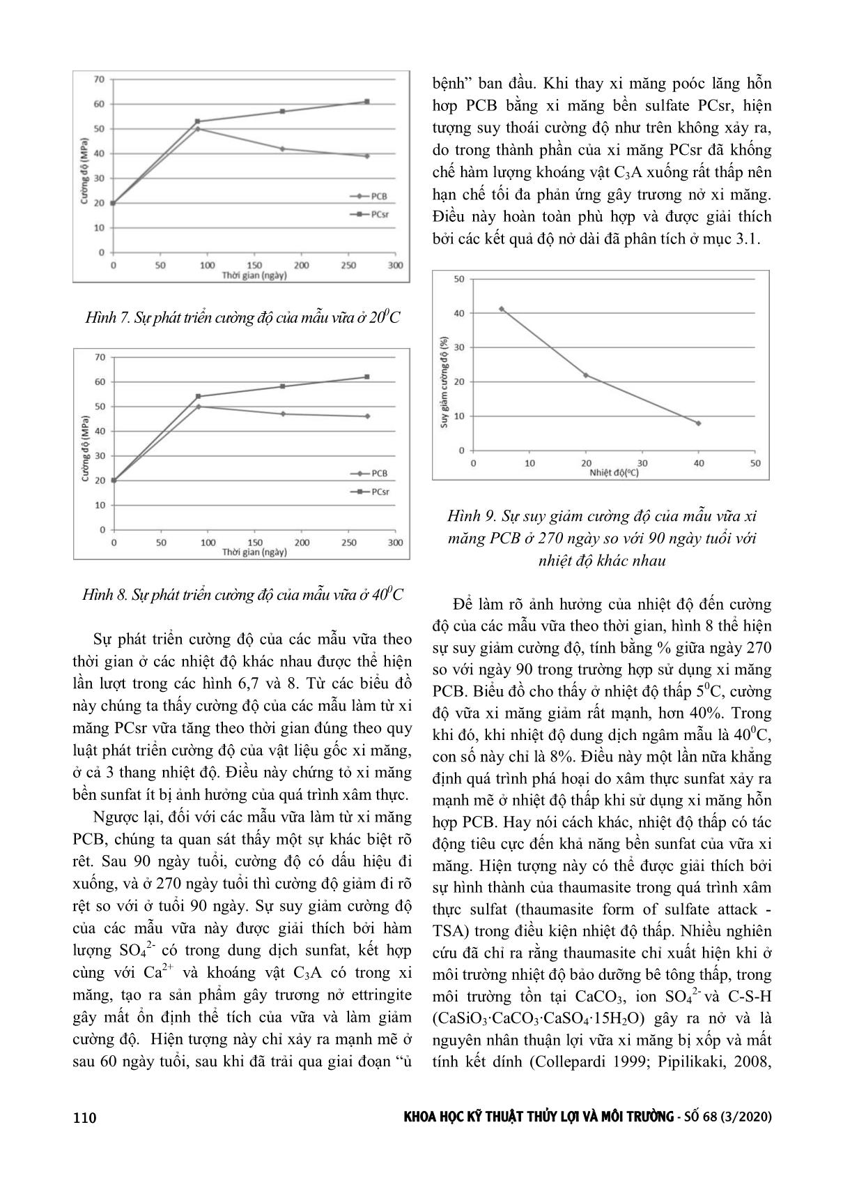 Ảnh hưởng của nhiệt độ đến cường độ và độ bền của vật liệu gốc xi măng trong môi trường Sunfat trang 4