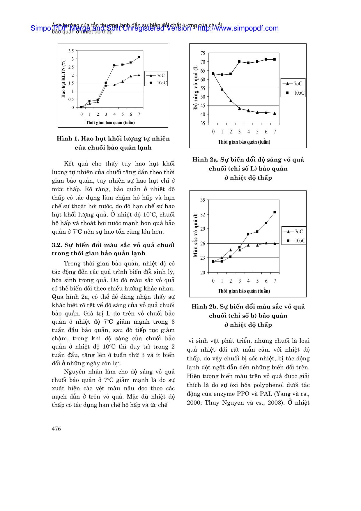 Ảnh hưởng của tổn thương lạnh đến sự biến đổi chất lượng của chuối bảo quản ở nhiệt độ thấp trang 3