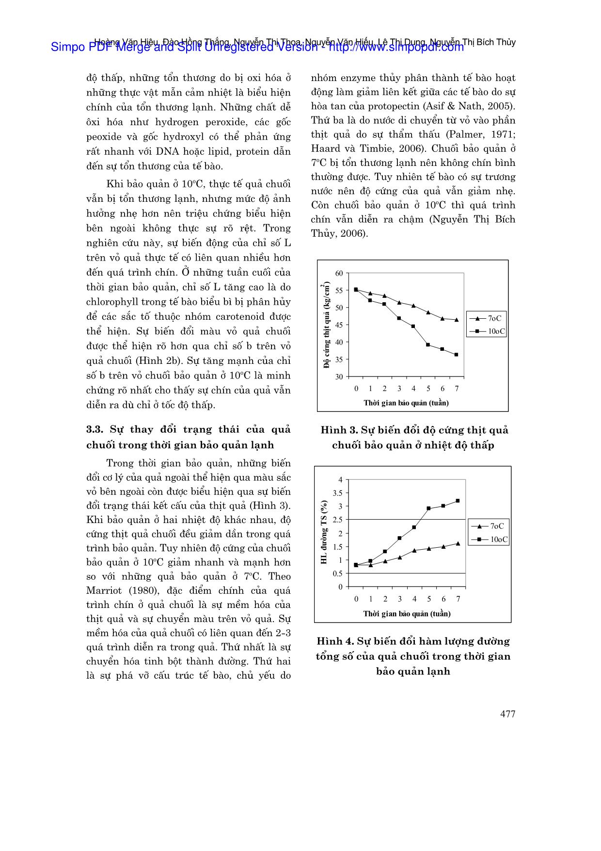 Ảnh hưởng của tổn thương lạnh đến sự biến đổi chất lượng của chuối bảo quản ở nhiệt độ thấp trang 4