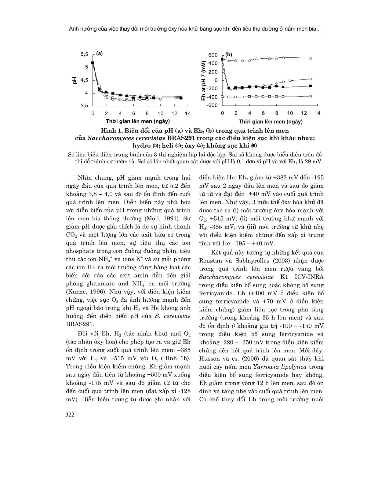 Ảnh hưởng của việc thay đổi môi trường ôxy hóa khử bằng sục khí đến tiêu thụ đường ở nấm men bia Saccharomyces Cerevisiae trang 4