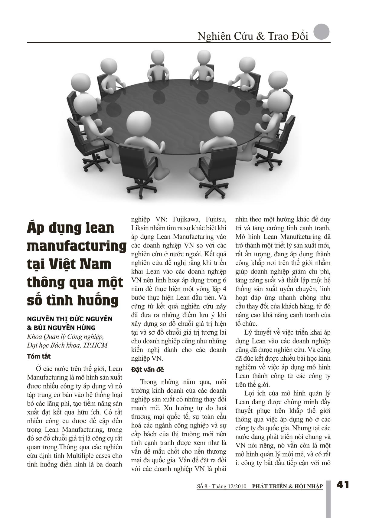 Áp dụng lean manufacturing tại Việt Nam thông qua một số tình huống trang 1