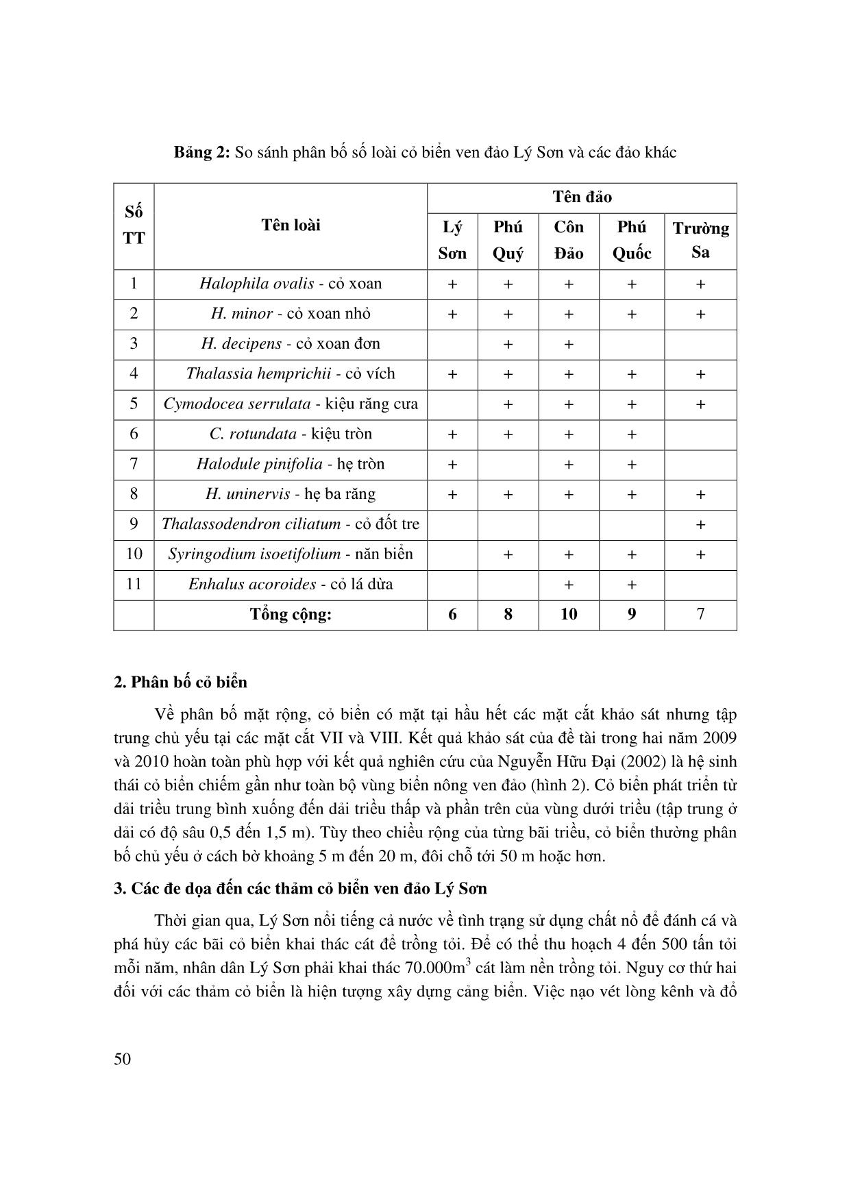 Áp dụng thử nghiệm phương pháp đánh giá định lượng tiềm năng bảo tồn hệ sinh thái cỏ biển ở ven đảo Lý Sơn, Quảng Ngãi trang 4