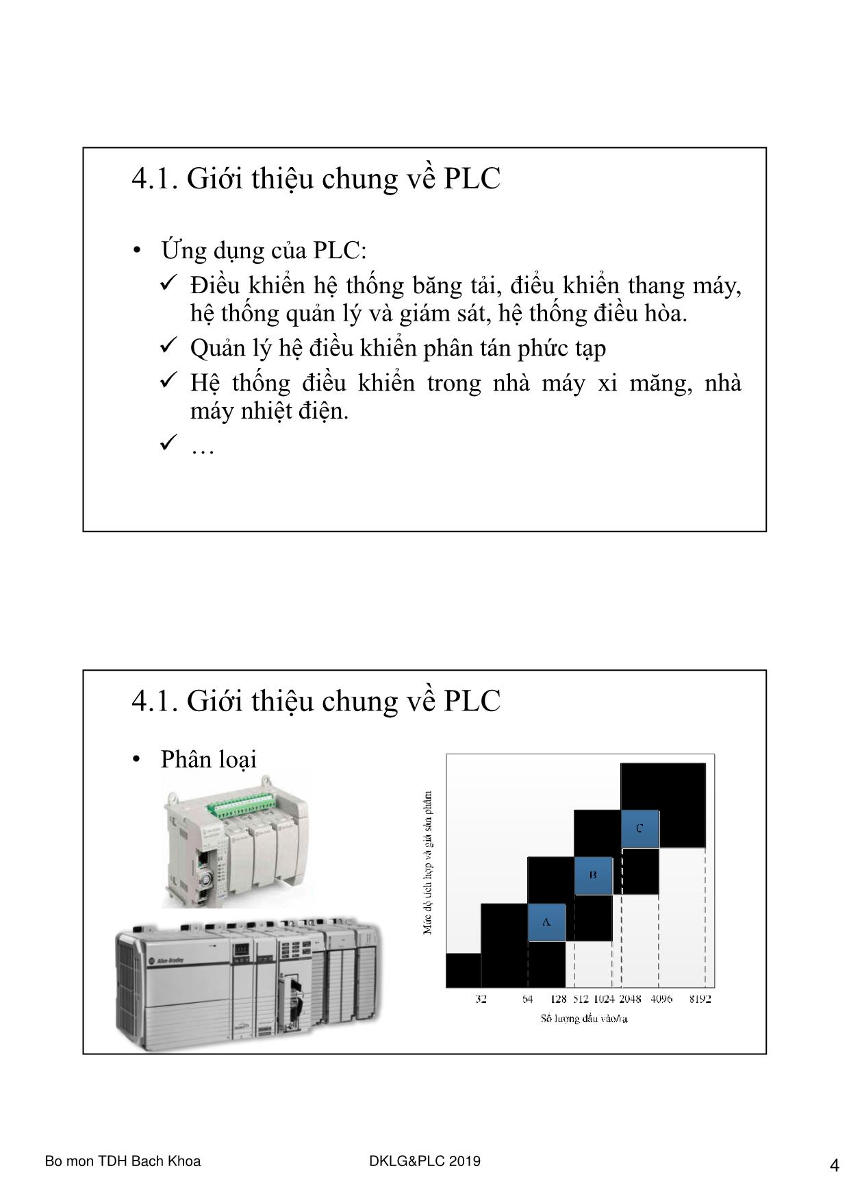 Bài giảng Điều khiển Logic và PLC - Chương 4: Tổng quan về PLC trang 4