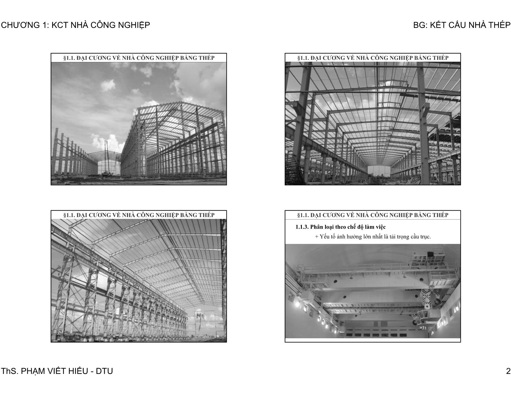 Bài giảng Kết cấu nhà thép - Chương 1: Kết cấu thép nhà công nghiệp một tầng trang 2